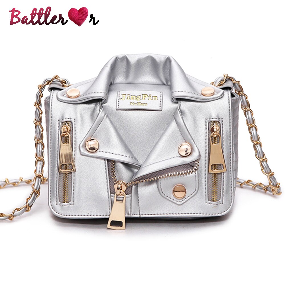 New European Brand Designer Bags Chain Motorcycle Women Clothing Shoulder Messenger Bag Women Rivet Jacket Flaps Leather Handbag