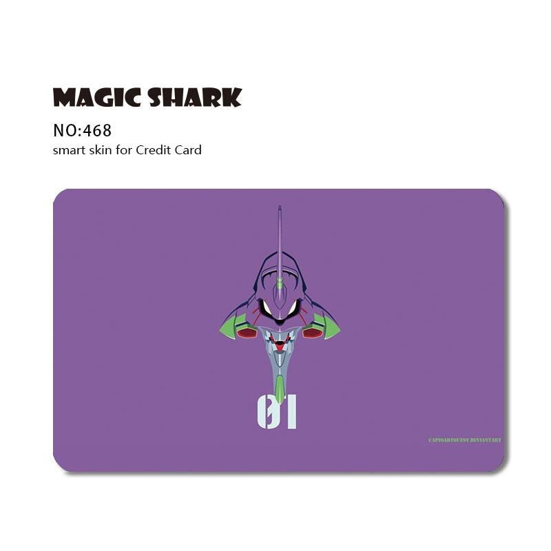 Magic Shark Leaf Warrior Pig Anime Cartoon Flower Matte Film Sticker Skin Film Cover for Big Small No Chip Credit Debit Card