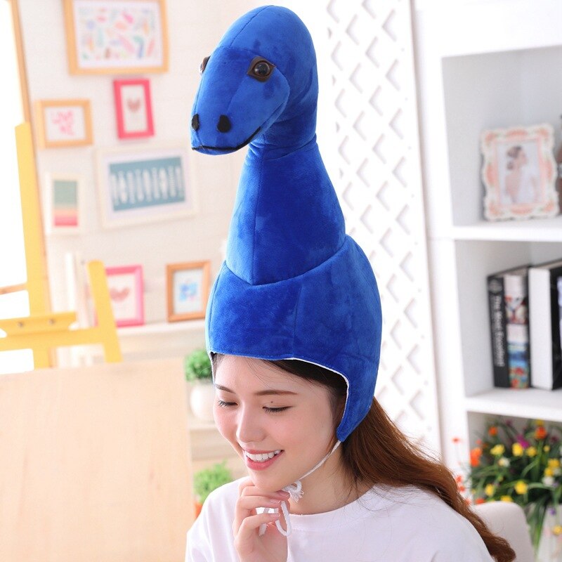 Long Leck White Goose Hat Carton Plush Carnival Animal Cap for Adult and Children April Fools' Day Party Joke Tricky Funny Hat