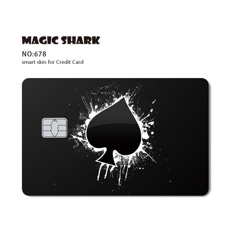 Magic Shark Cool Game Anime Cartoon Matte Film Sticker Skin Film Cover for Big Small No Chip Credit Debit Card Bus Card