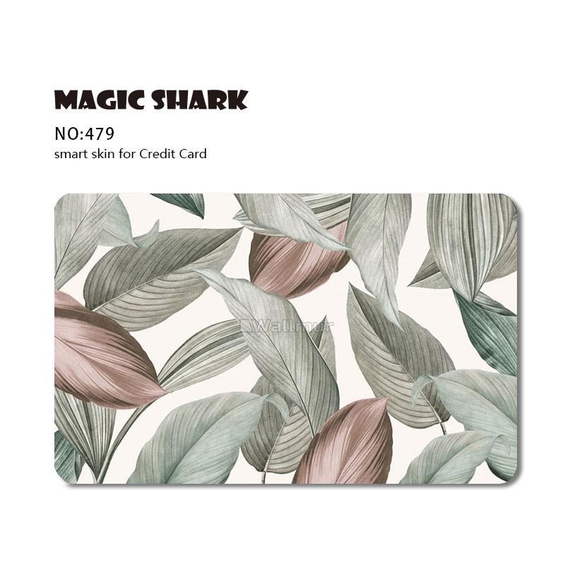 Magic Shark Leaf Warrior Pig Anime Cartoon Flower Matte Film Sticker Skin Film Cover for Big Small No Chip Credit Debit Card