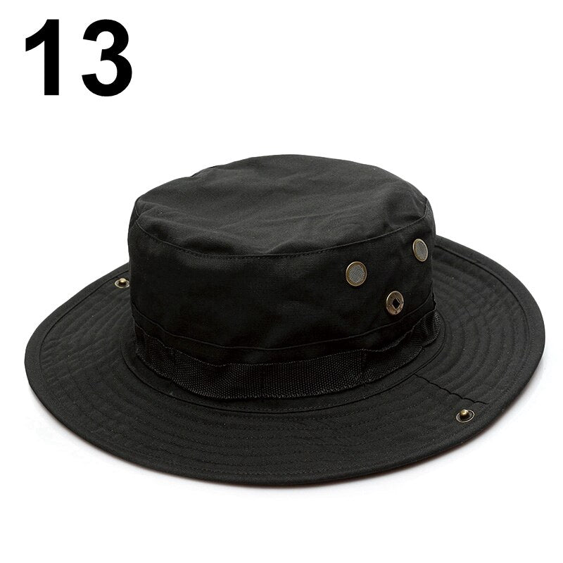 Multicam Boonie Hat Camo Military Hunting Hat Outdoor Hiking Fishing Sun Protector Fisherman Tactical Men Army Camo Hats