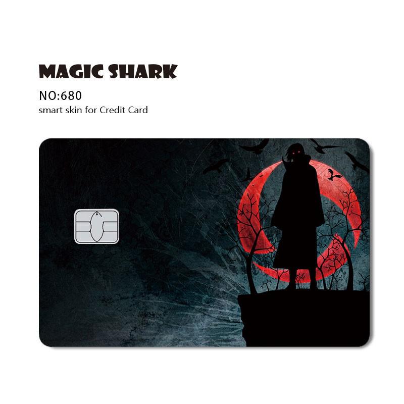 Magic Shark Cool Game Anime Cartoon Matte Film Sticker Skin Film Cover for Big Small No Chip Credit Debit Card Bus Card