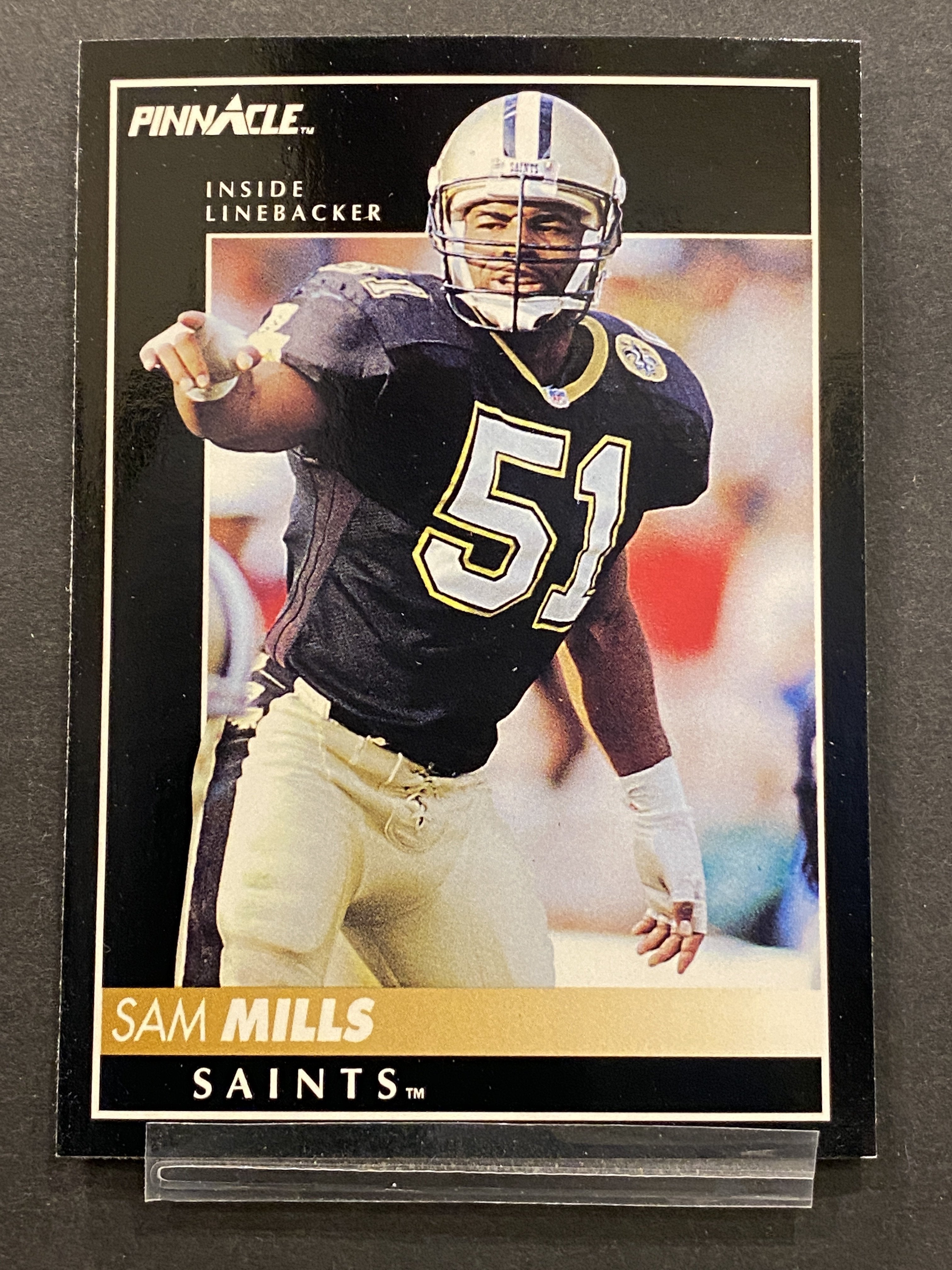 Sam Mills Pinnacle Football Card New Orleans Saints