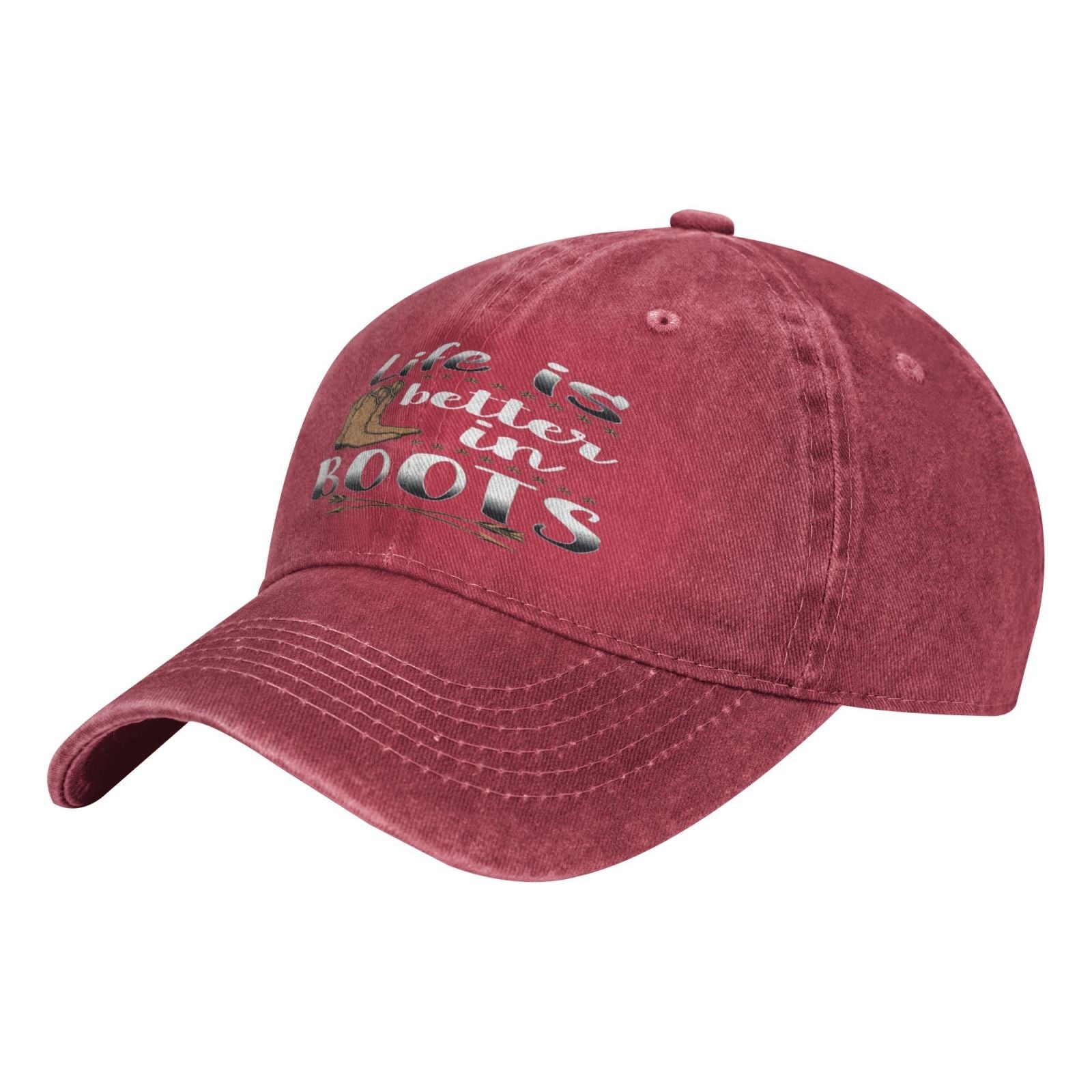 Life Is In Boots Cowboy Country Baseball Cap For Men Hat For Boy Women's Hats Hats For Girls Hip Hop Women's Hats Caps For Men