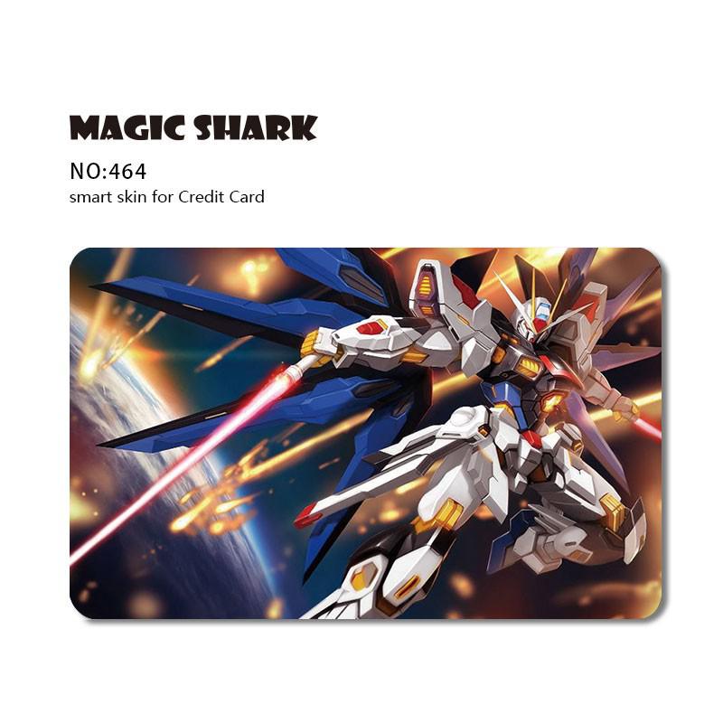 Magic Shark Leaf Warrior Pig Anime Cartoon Flower Matte Film Sticker Skin Film Cover for Big Small No Chip Credit Debit Card