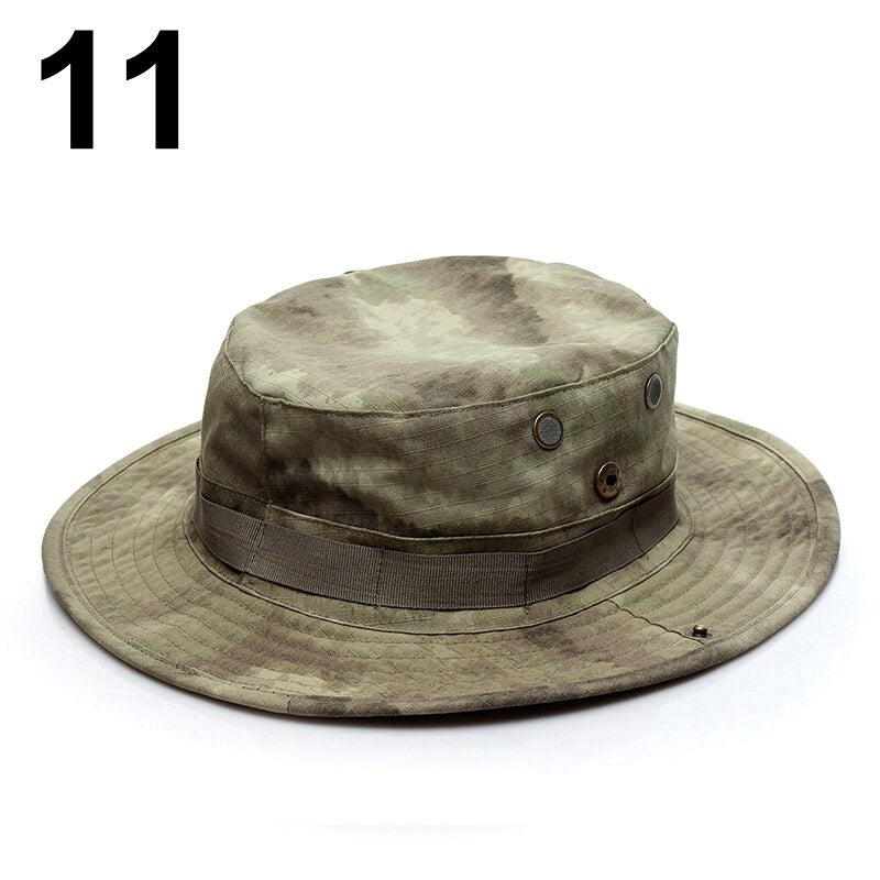 Multicam Boonie Hat Camo Military Hunting Hat Outdoor Hiking Fishing Sun Protector Fisherman Tactical Men Army Camo Hats