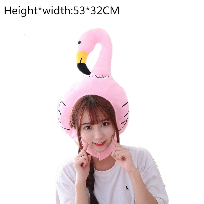 Long Leck White Goose Hat Carton Plush Carnival Animal Cap for Adult and Children April Fools' Day Party Joke Tricky Funny Hat