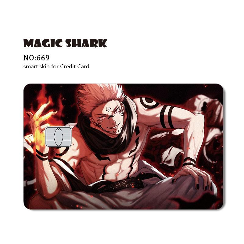 Magic Shark Cool Game Anime Cartoon Matte Film Sticker Skin Film Cover for Big Small No Chip Credit Debit Card Bus Card