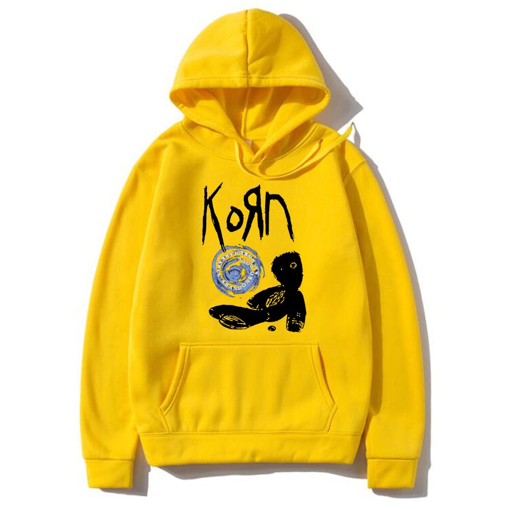Korn Rock Band Letter Print Hoodie Doll Graphic Hoodies Men Women Hip Hop Oversized Sweatshirt Unisex Cotton Gothic Streetwear