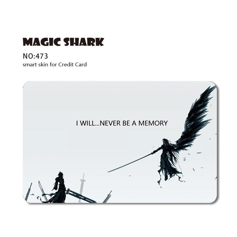 Magic Shark Leaf Warrior Pig Anime Cartoon Flower Matte Film Sticker Skin Film Cover for Big Small No Chip Credit Debit Card