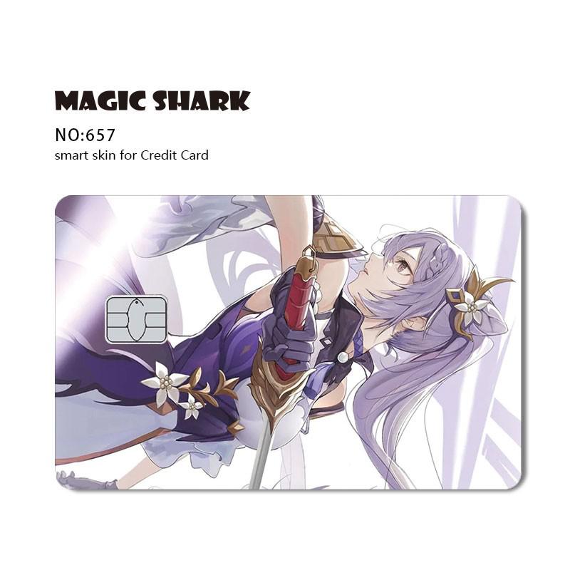 Magic Shark Cool Game Anime Cartoon Matte Film Sticker Skin Film Cover for Big Small No Chip Credit Debit Card Bus Card
