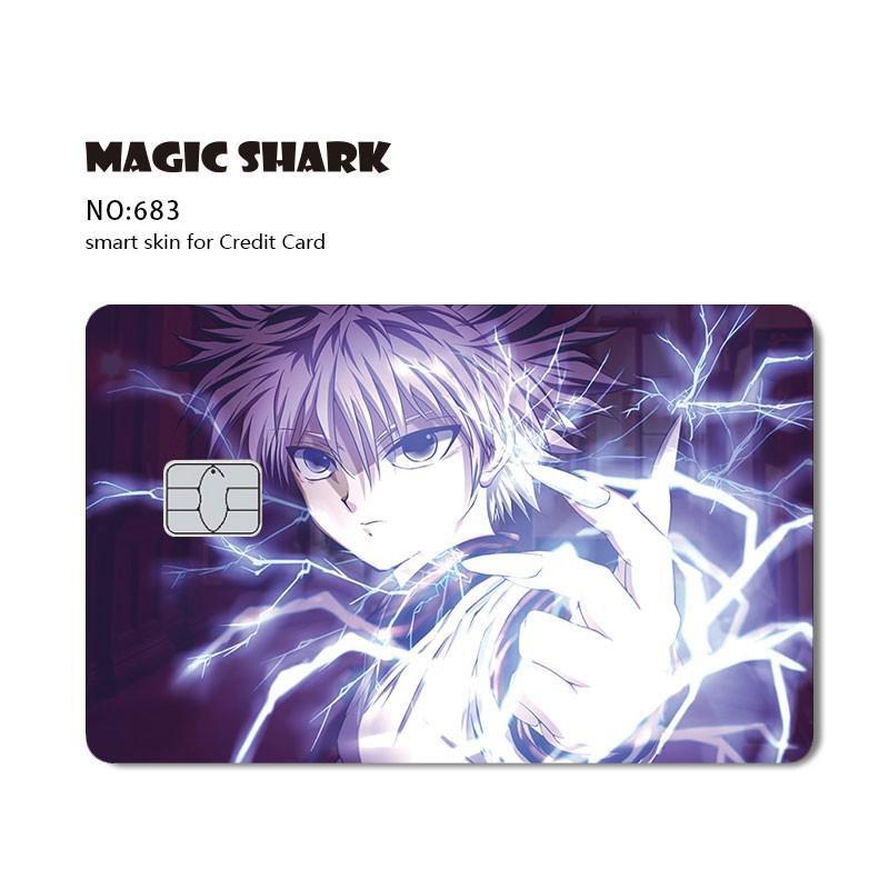 Magic Shark Cool Game Anime Cartoon Matte Film Sticker Skin Film Cover for Big Small No Chip Credit Debit Card Bus Card