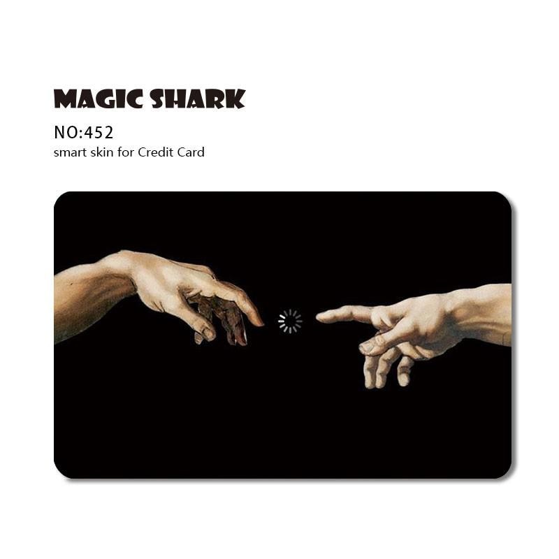 Magic Shark Leaf Warrior Pig Anime Cartoon Flower Matte Film Sticker Skin Film Cover for Big Small No Chip Credit Debit Card