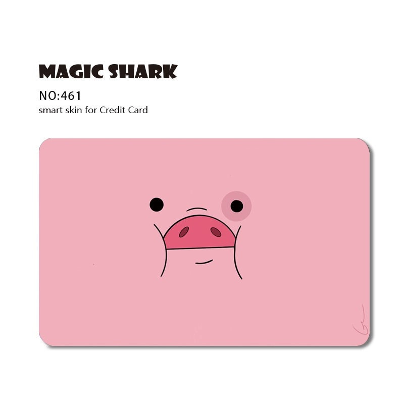 Magic Shark Leaf Warrior Pig Anime Cartoon Flower Matte Film Sticker Skin Film Cover for Big Small No Chip Credit Debit Card