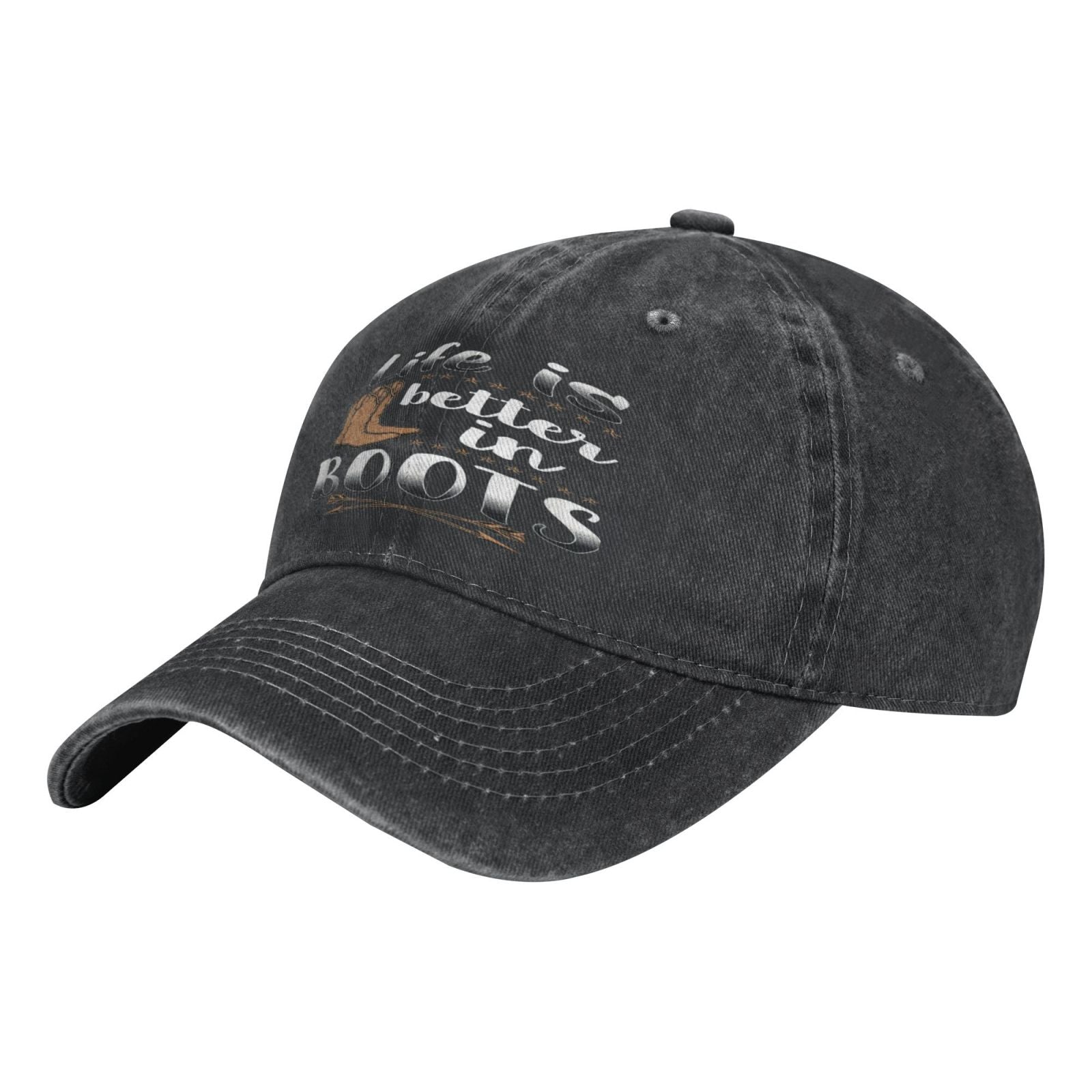Life Is In Boots Cowboy Country Baseball Cap For Men Hat For Boy Women's Hats Hats For Girls Hip Hop Women's Hats Caps For Men