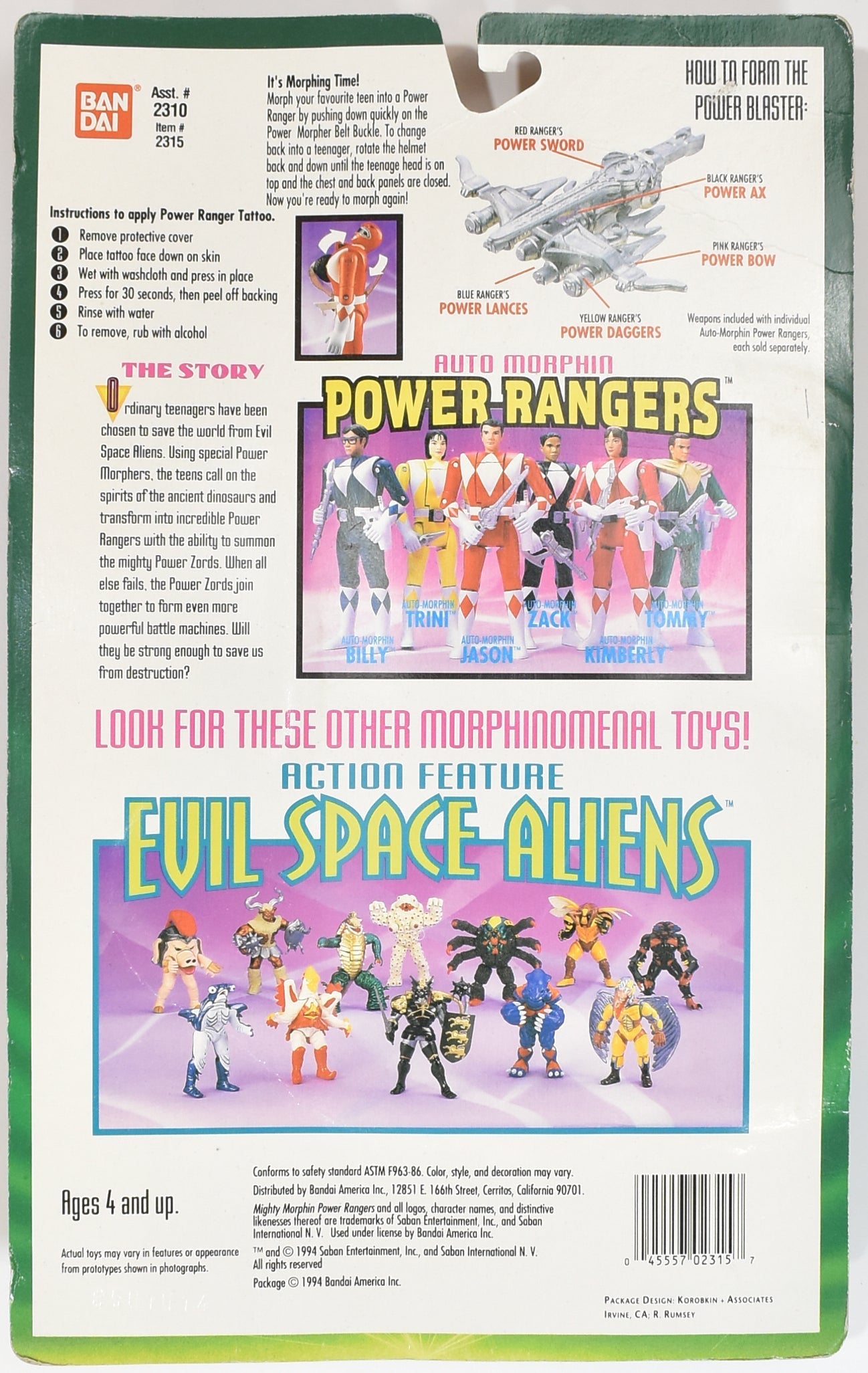 Power Rangers Auto Morphin Billy Blue Ranger 1994 BAN DAI Flip Head Action Figur