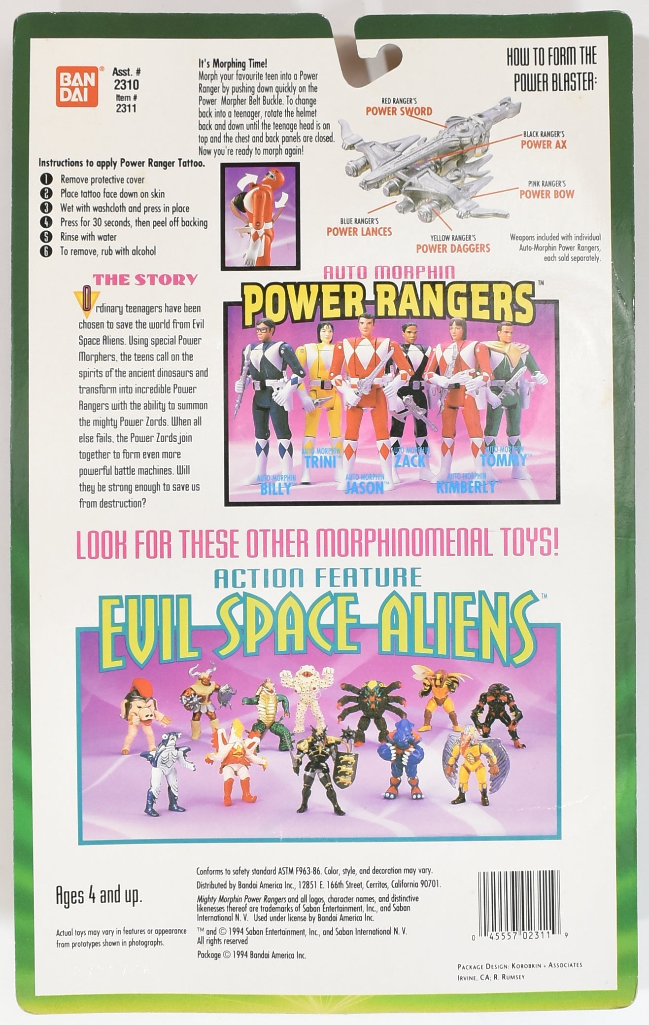 Power Rangers Auto Morphin Jason Red Ranger 1994 Flip Head Action Figure
