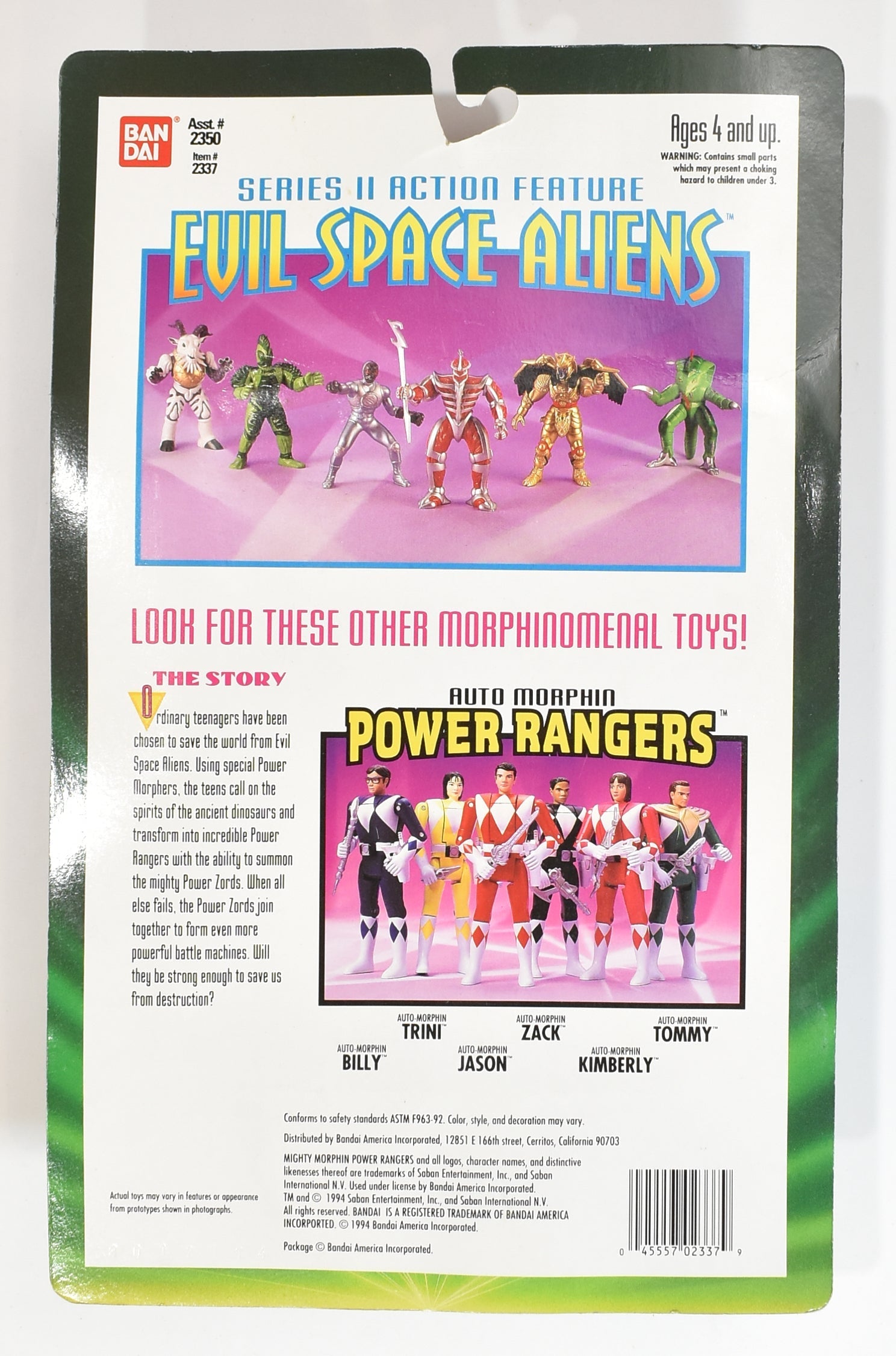 Power Rangers Evil Space Aliens Evil Lord Zedd BAN DAI 1994 Action Figure