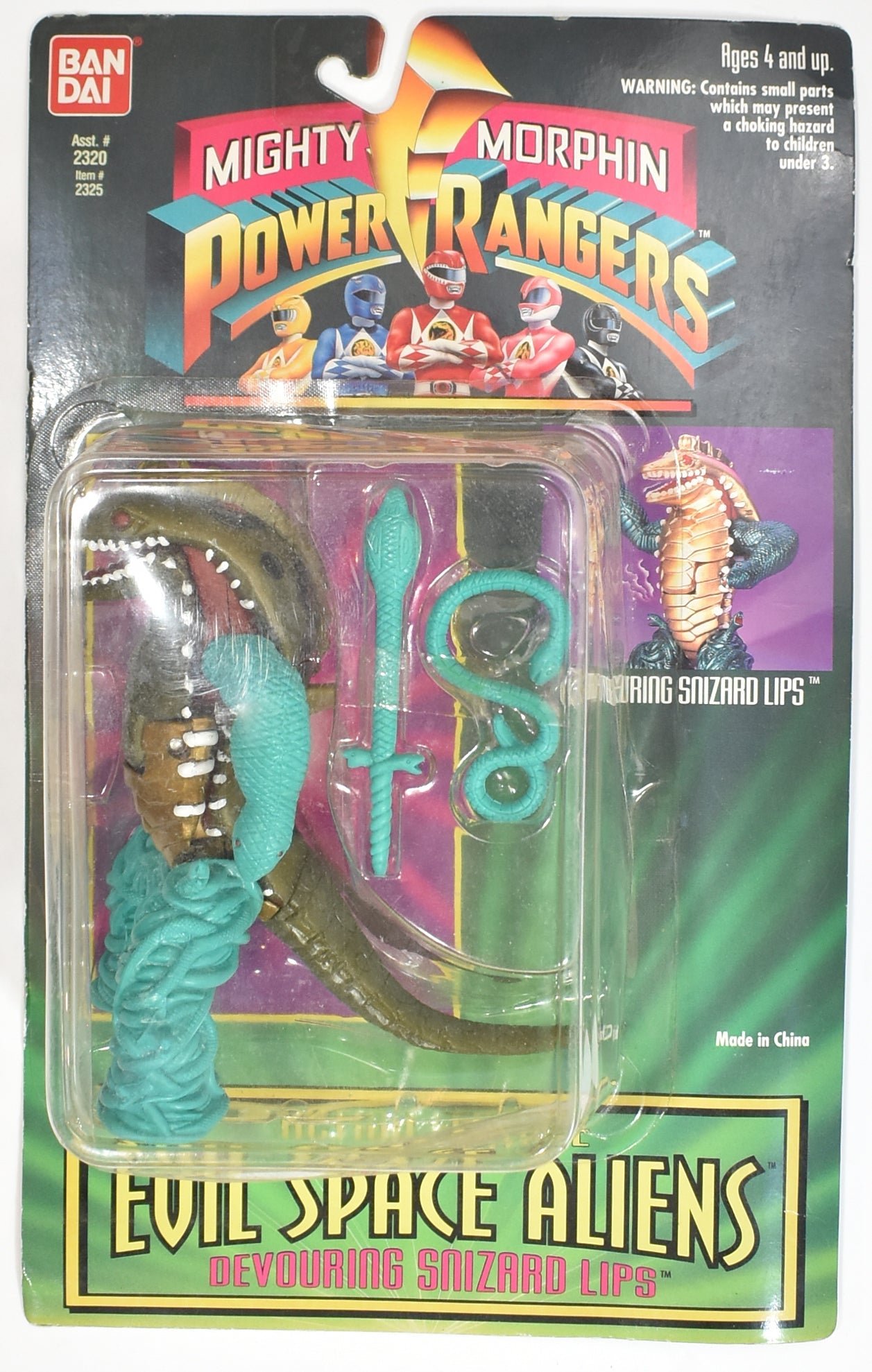 Power Rangers Evil Space Aliens Devouring Snizard Lips 1994 BAN DAI 1994 Action