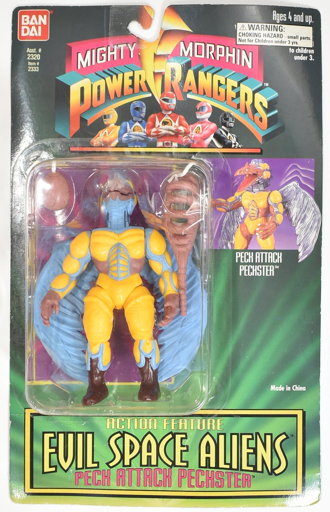 Power Rangers Evil Space Aliens pech Attack Peckster 1994 Action figure DAN DAI