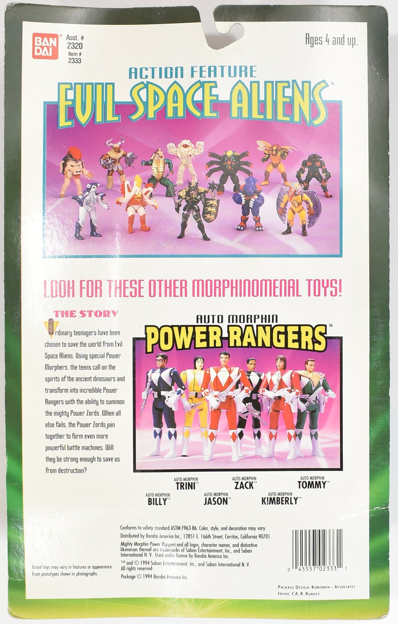 Power Rangers Evil Space Aliens pech Attack Peckster 1994 Action figure DAN DAI