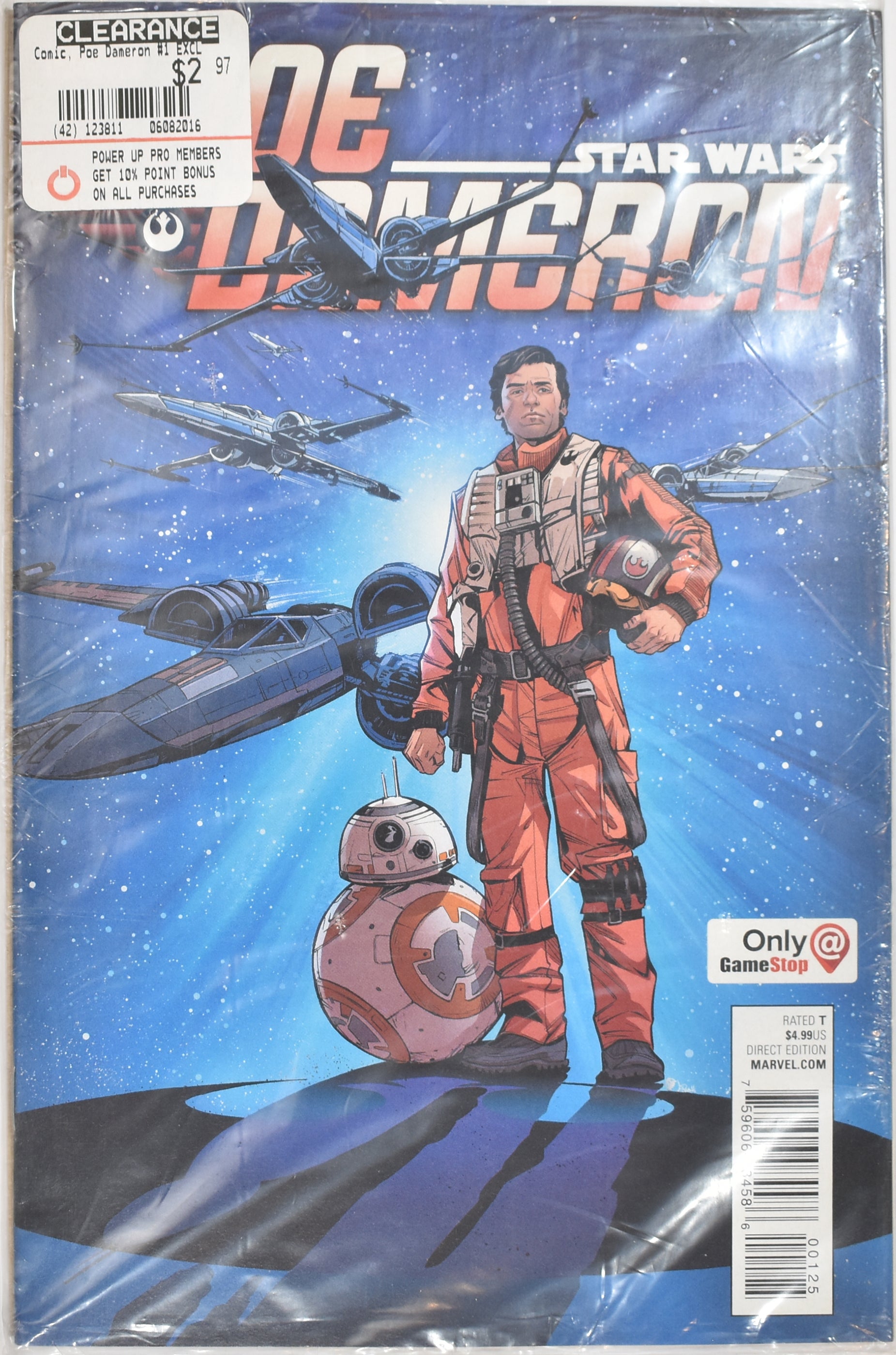 Star Wars Comic Book Poe Dameron 1 Game Stop Exclusive