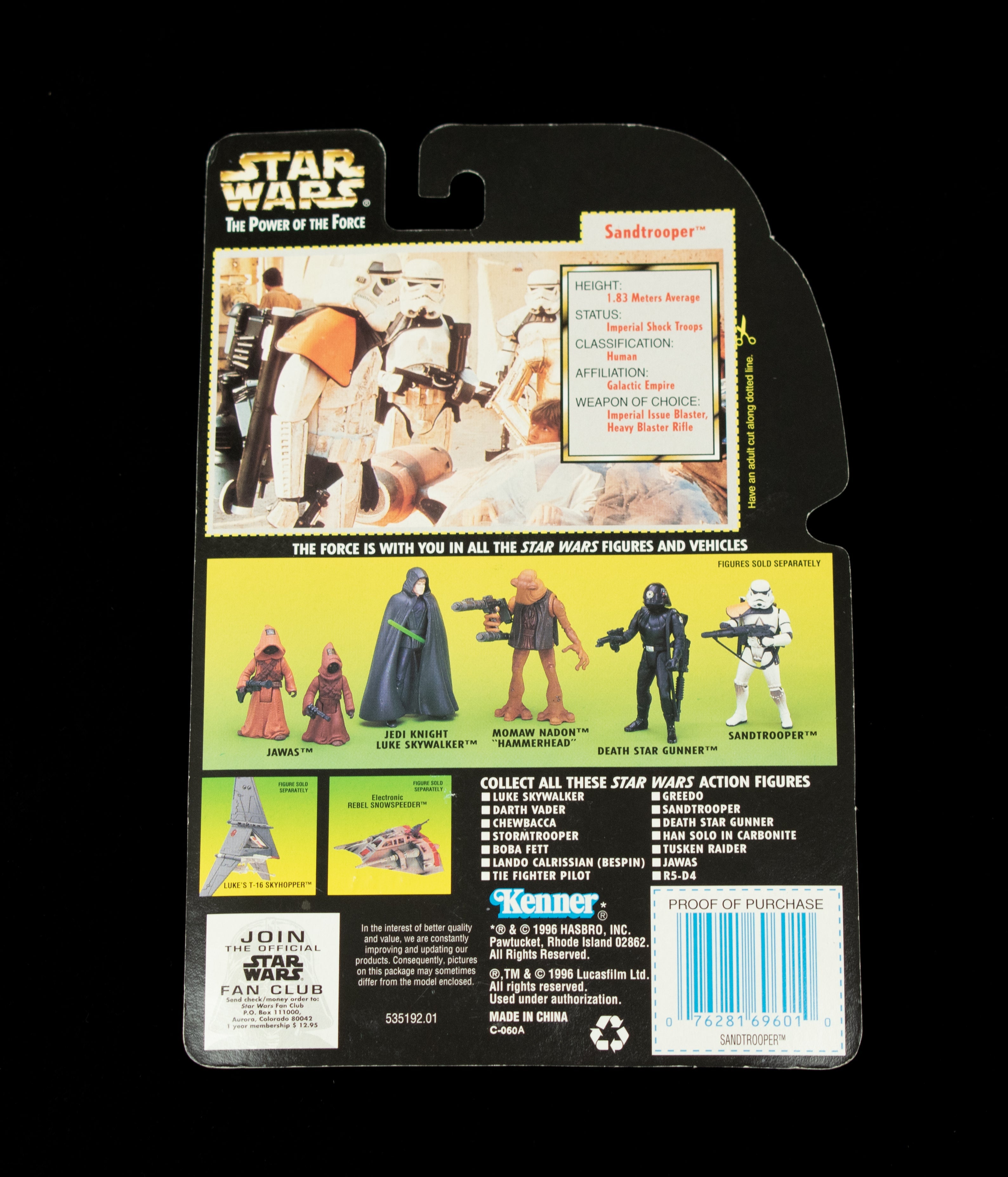 Star Wars Power of the Force Green Card Sand Trooper Heavy Blaster Rifle 1997