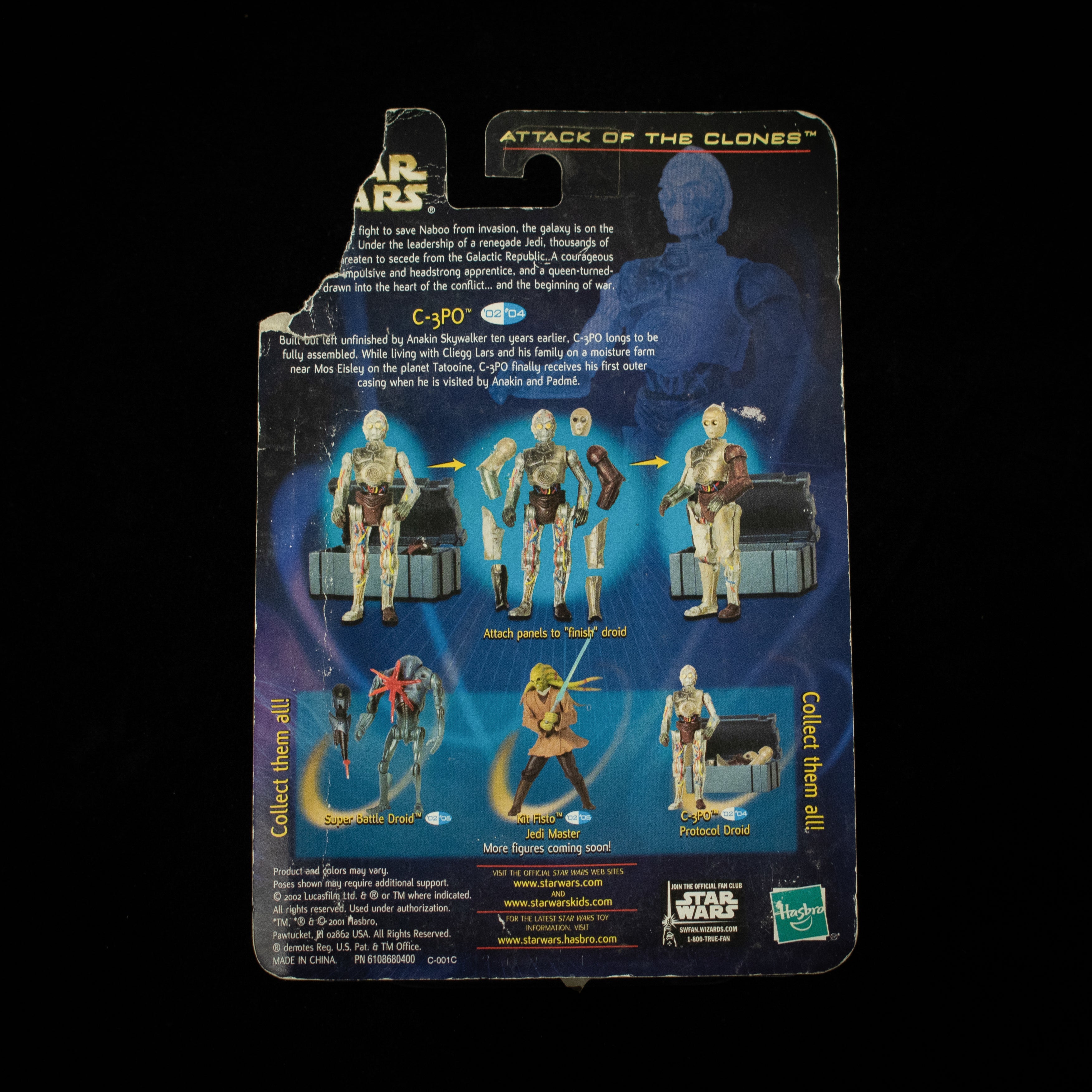 C-3PO Protocol Droid Star Wars Action Figure Saga Hasbro 2002