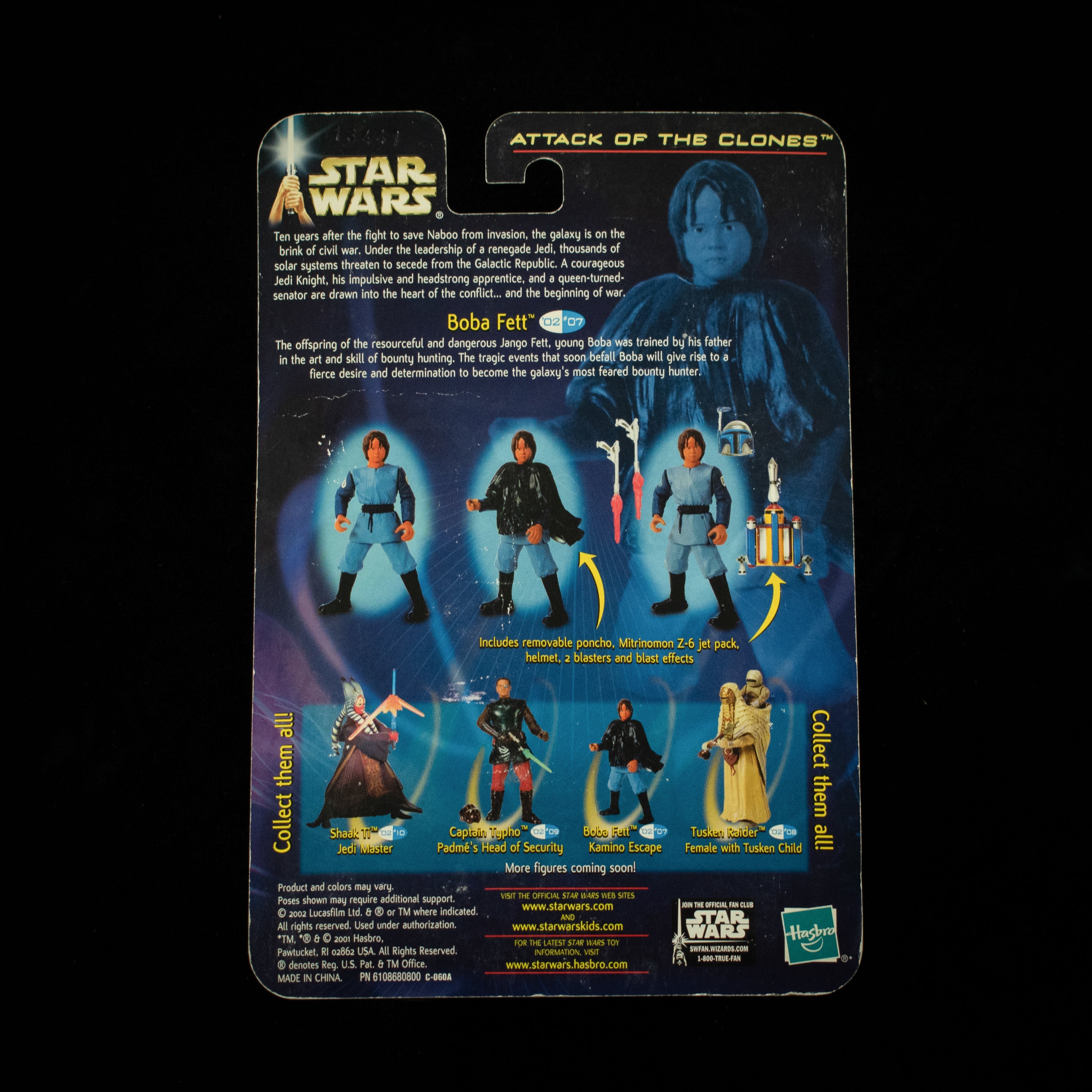 Boba Fett Attack of the Clones Kamino Escape Action Figure Star Wars 2002 Hasbro