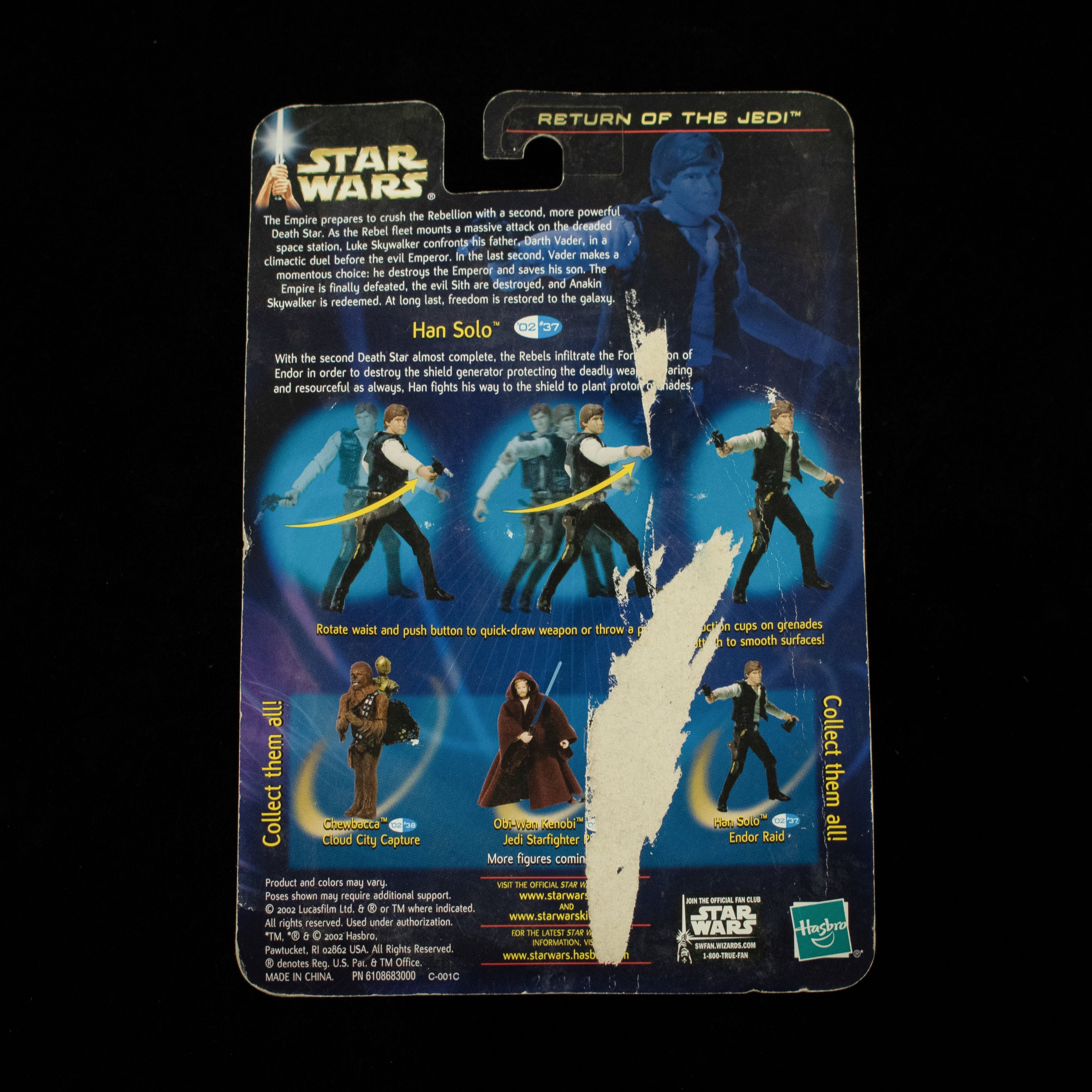 Han Solo Endor Raid Return of the Jedi Star Wars Hasbro 2002 Action Figure