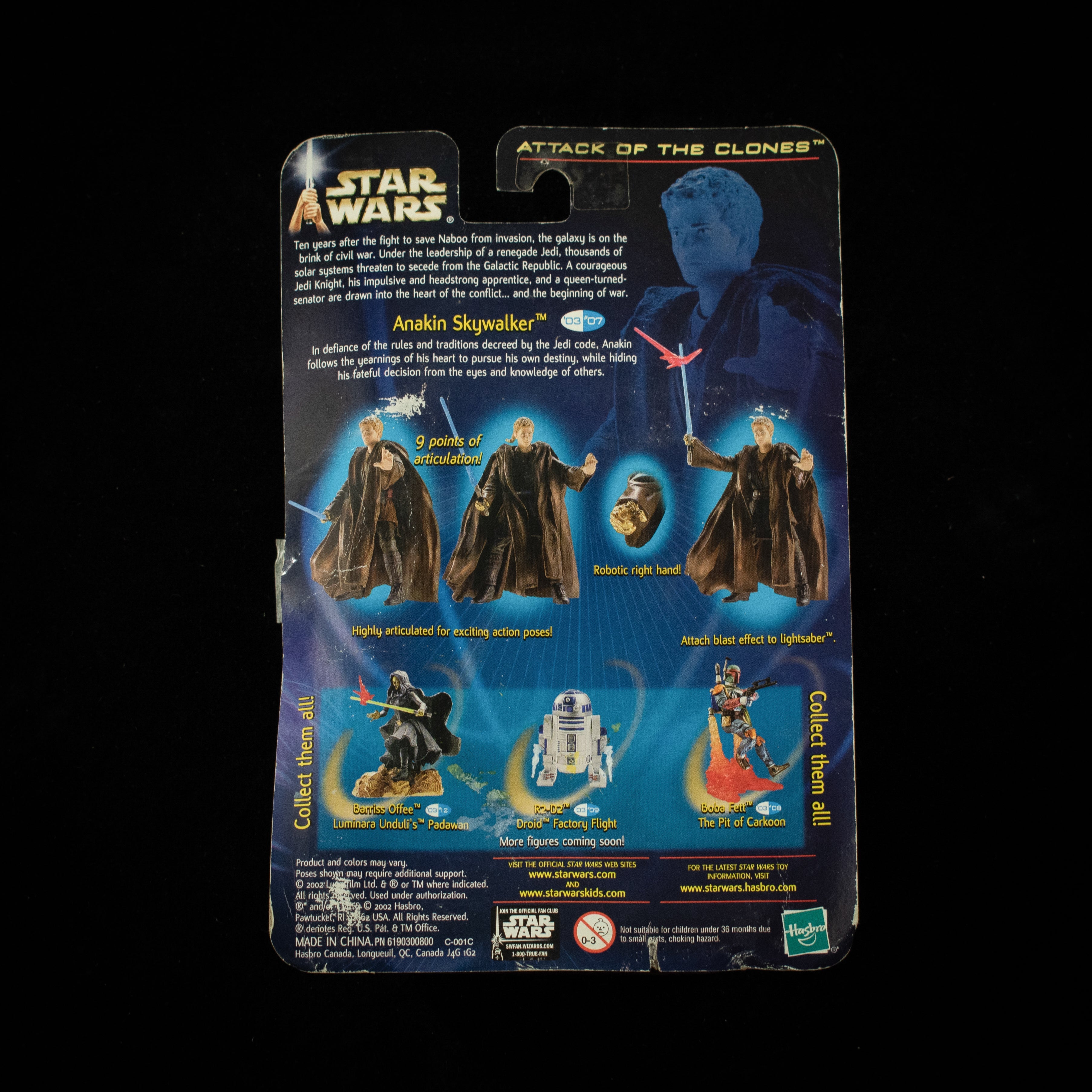 Anakin Skywalker Attack of the Clones Action Figure Sagas 2002