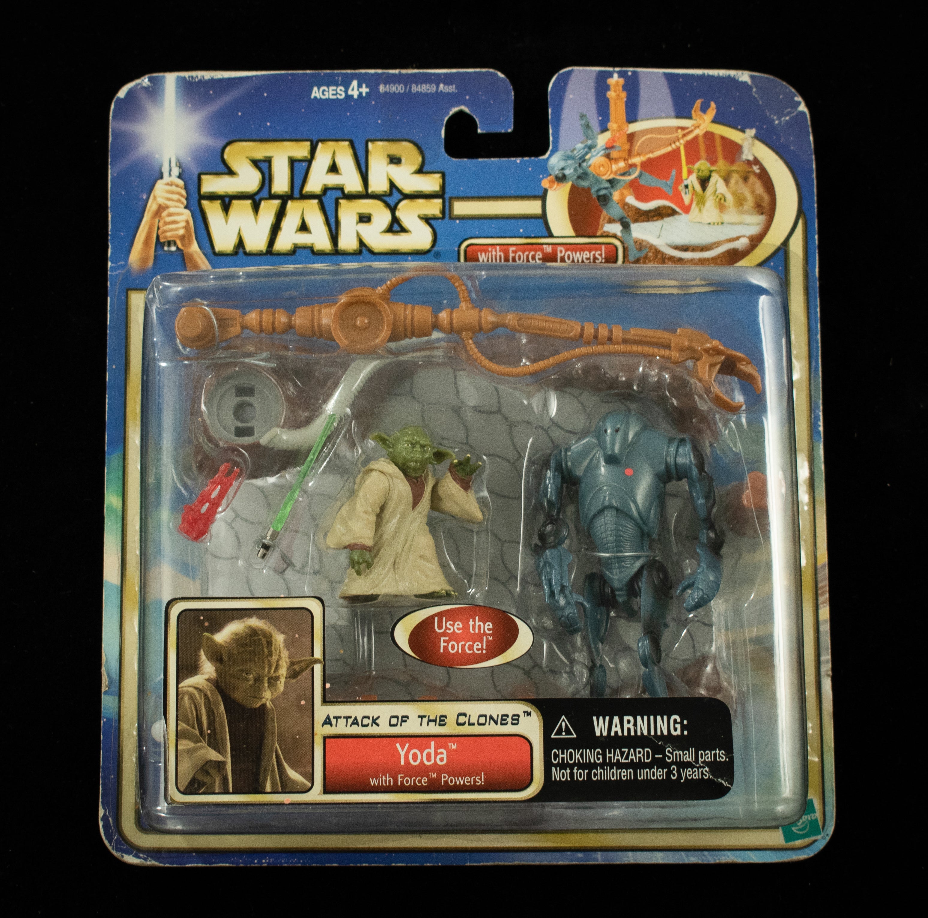 Yoda with Force Powers Attack of the clones Action Figure Set Star Wars Saga