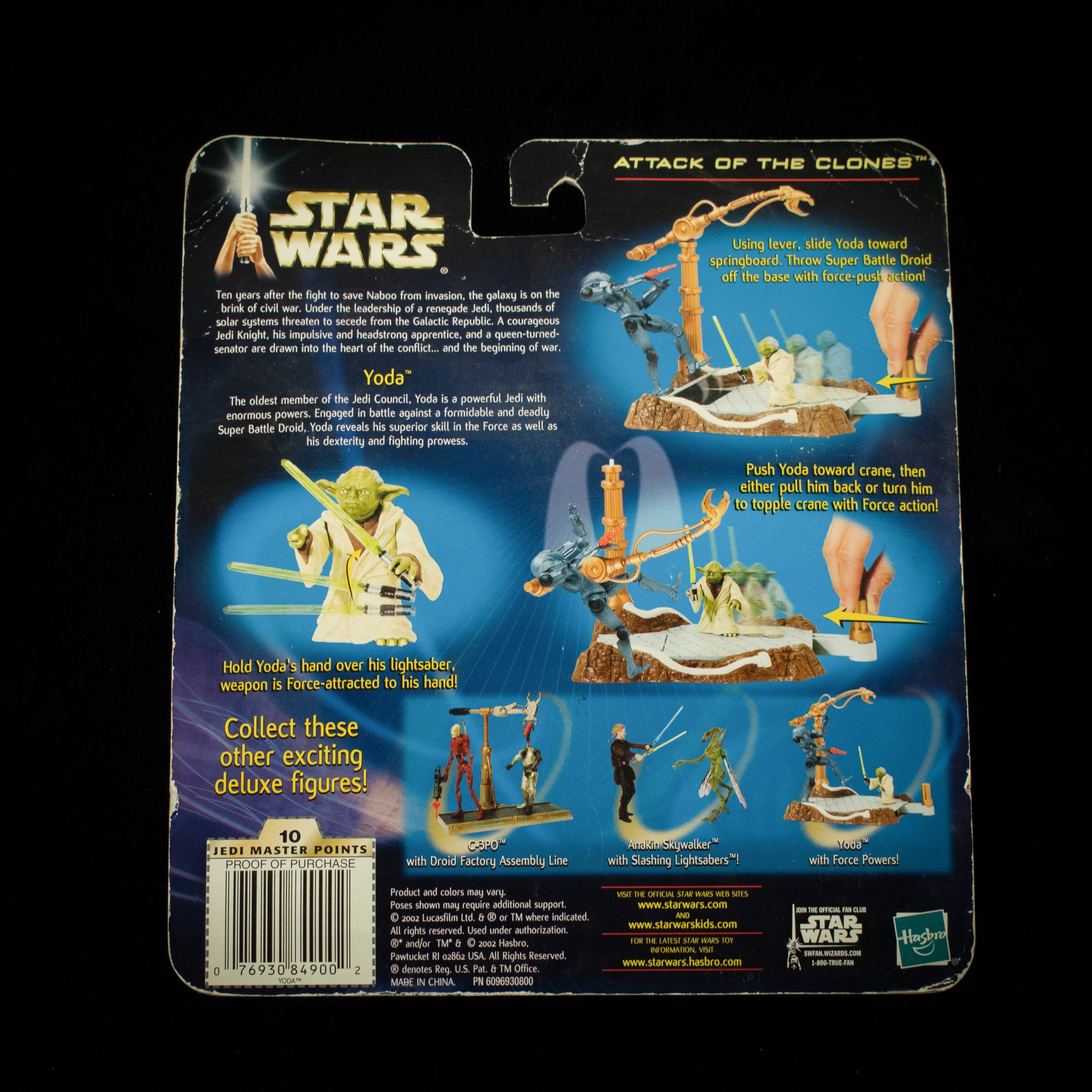 Yoda with Force Powers Attack of the clones Action Figure Set Star Wars Saga