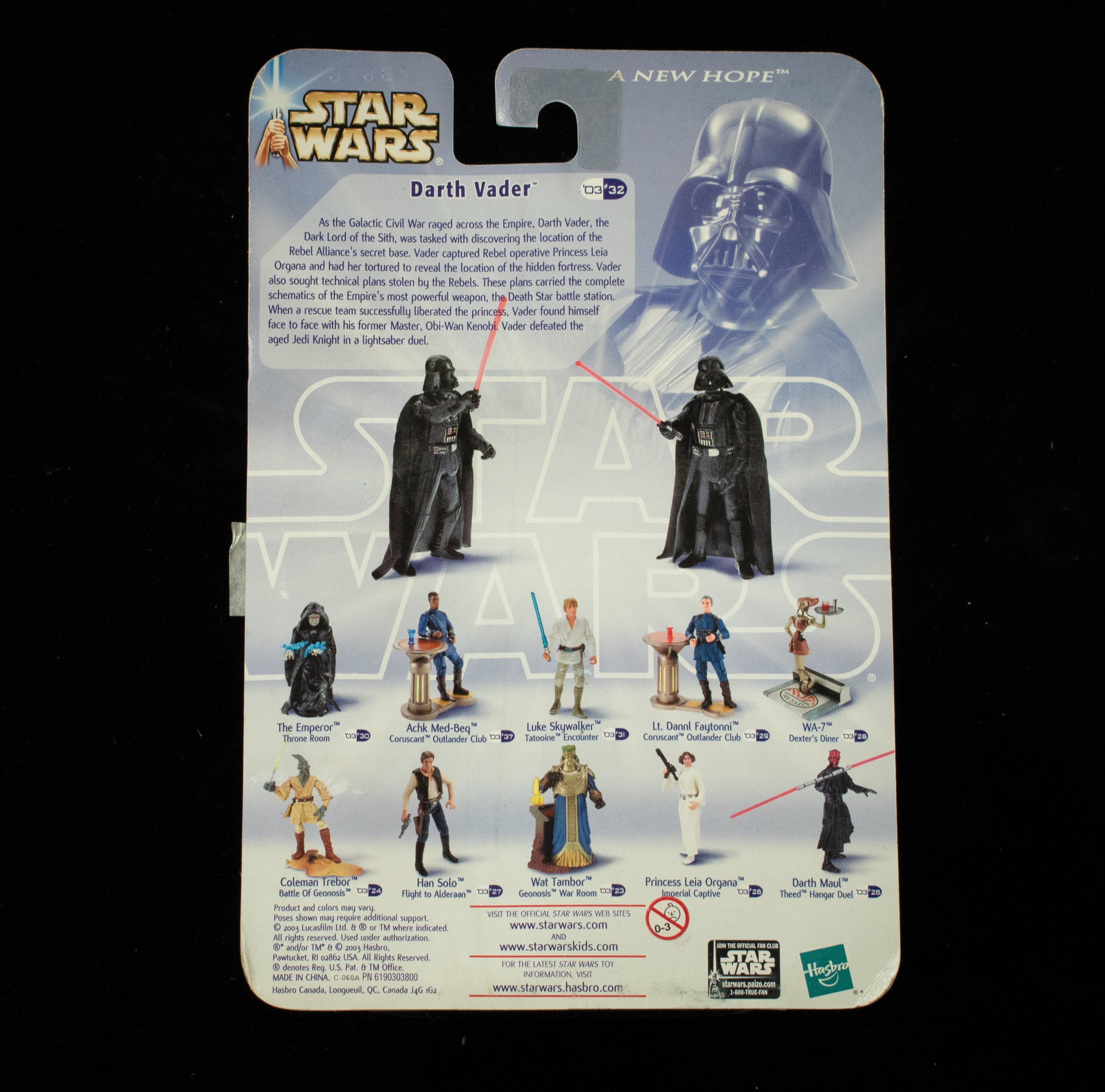 Star Wars Sagas Darth Vader Death Star Clash 2003 Hasbro Action Figure