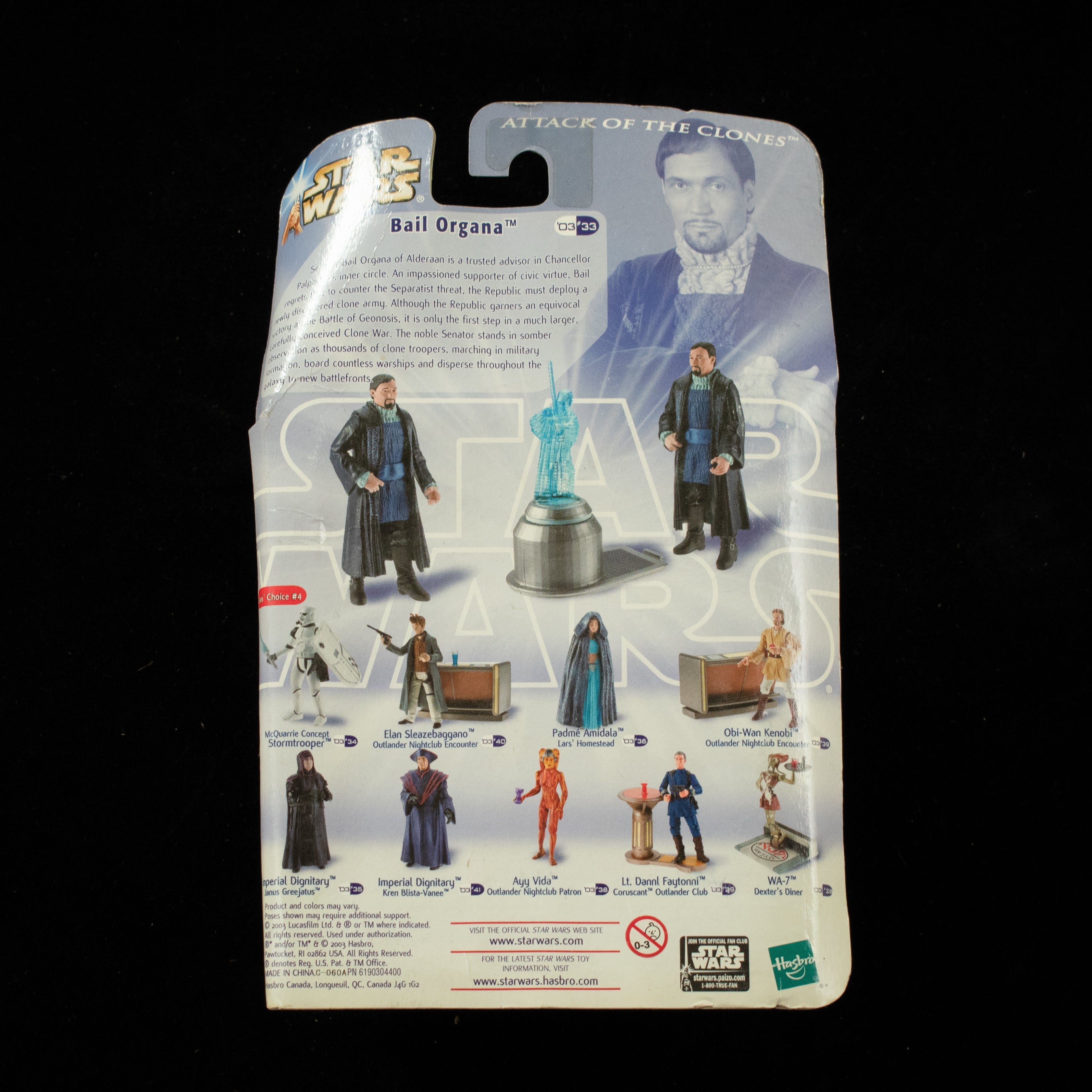 Star Wars Saga Bail Organa Alderaan Senator Action Figure 2003