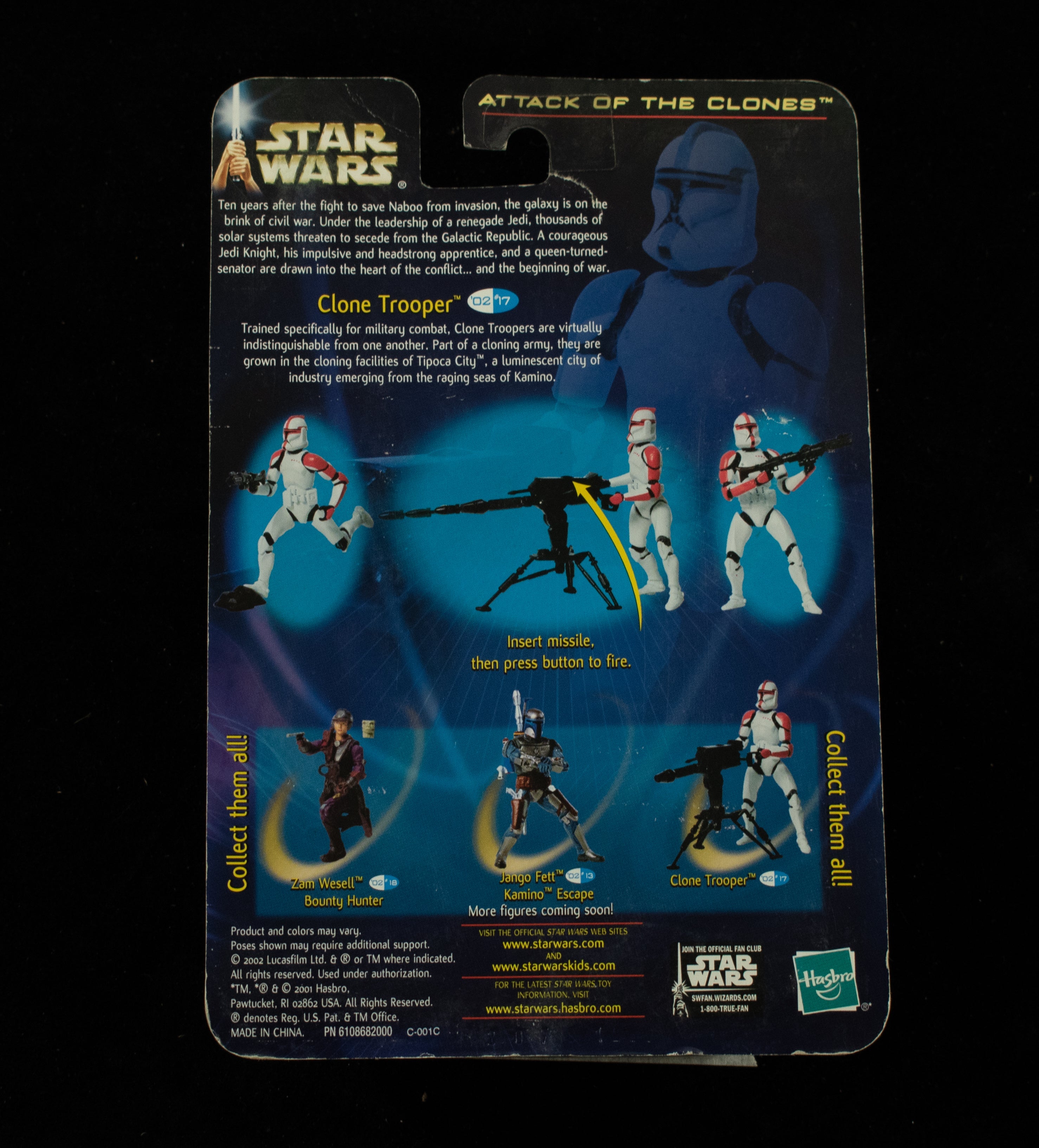 Clone Trooper Attack of the Clones Star Wars Saga Action Figure Hasbro 2002