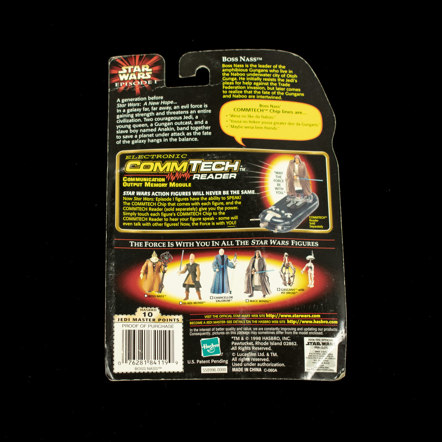 Star Wars Episode 1 Action Figure Boss Nass Gungan Staff