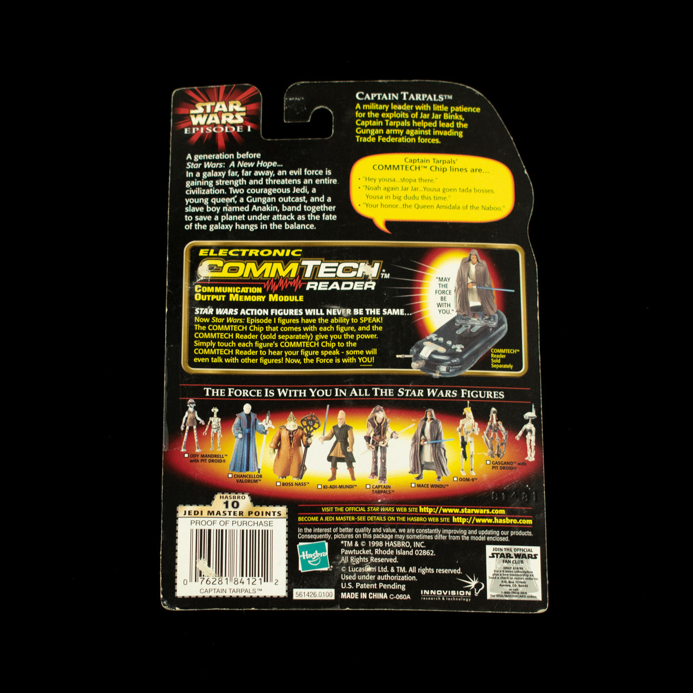 Star Wars Episode 1 Action Figure Captain Tarpals Hasbro 1999