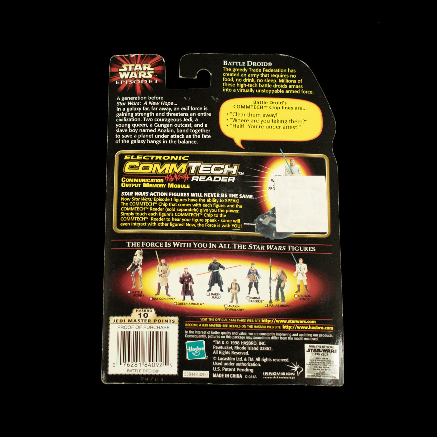 Star Wars Episode 1 Action Figure Battle Droid Hasbro 1999