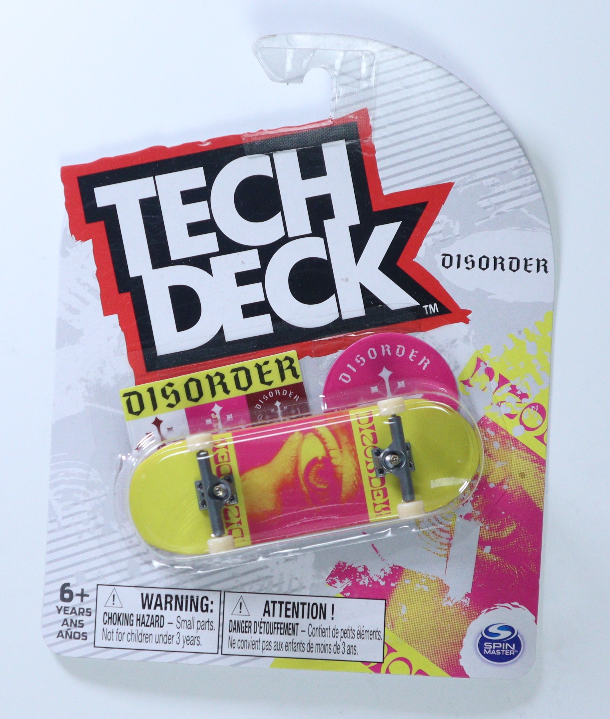 Tech Deck Spin Master 2022 Fingerboard Disorder Yellow and Pink Rare