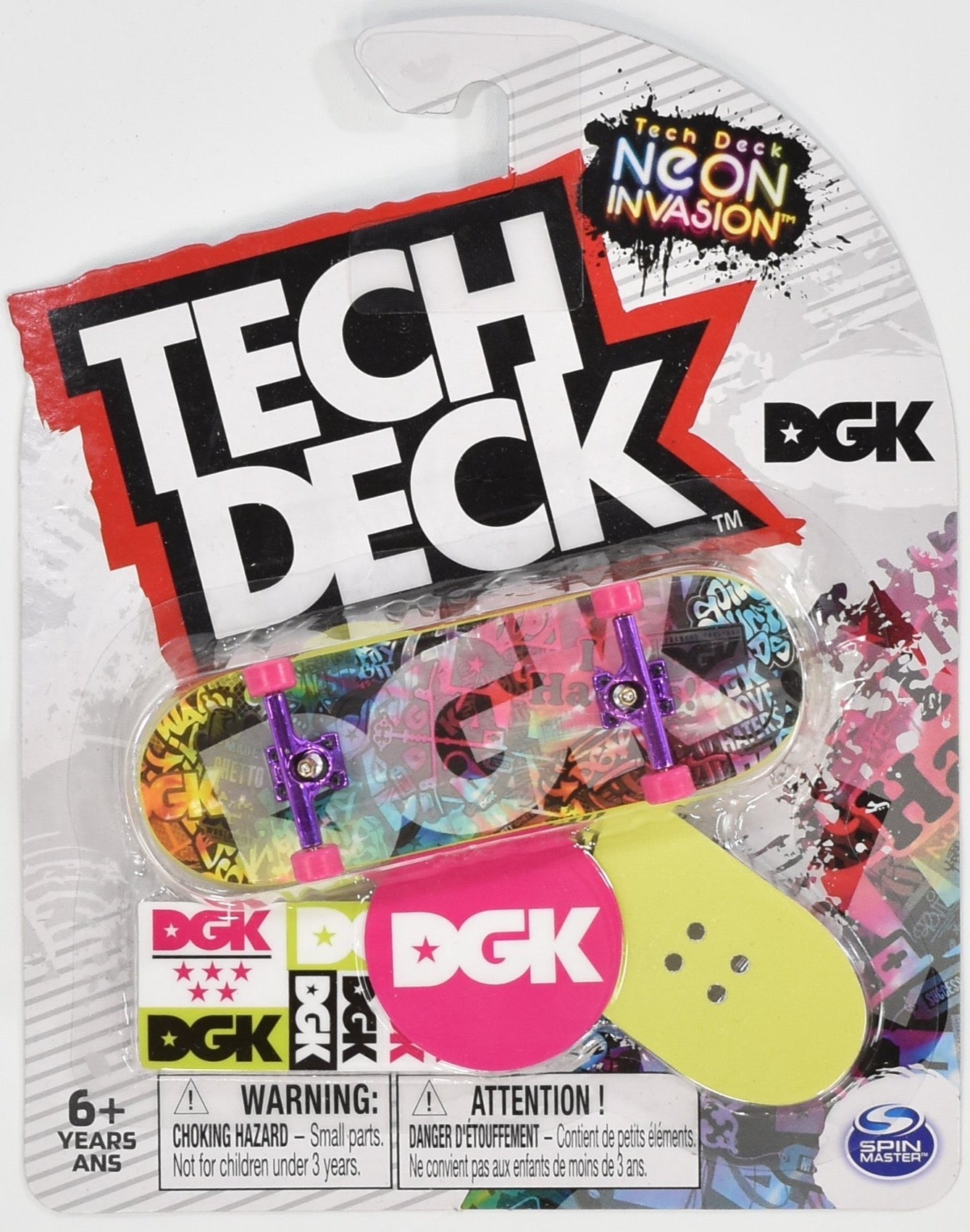 Tech Deck Neon Invasion DGK Ultra Rare Spin Master Mini Skateboard 2021 NEW
