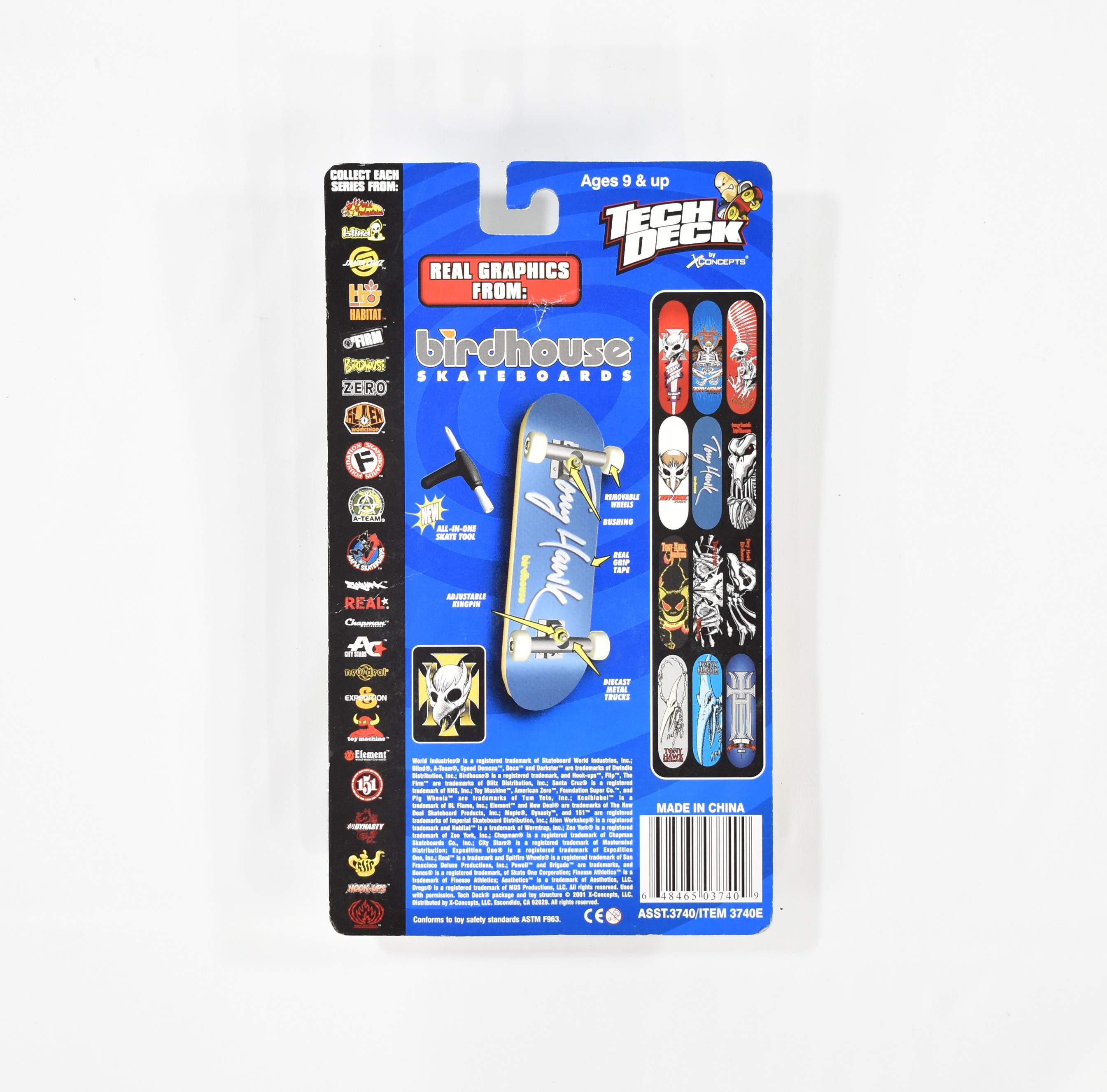 Tech Deck Bird House Skateboards X Concepts 2001 Tony Hawk Mini Skateboard