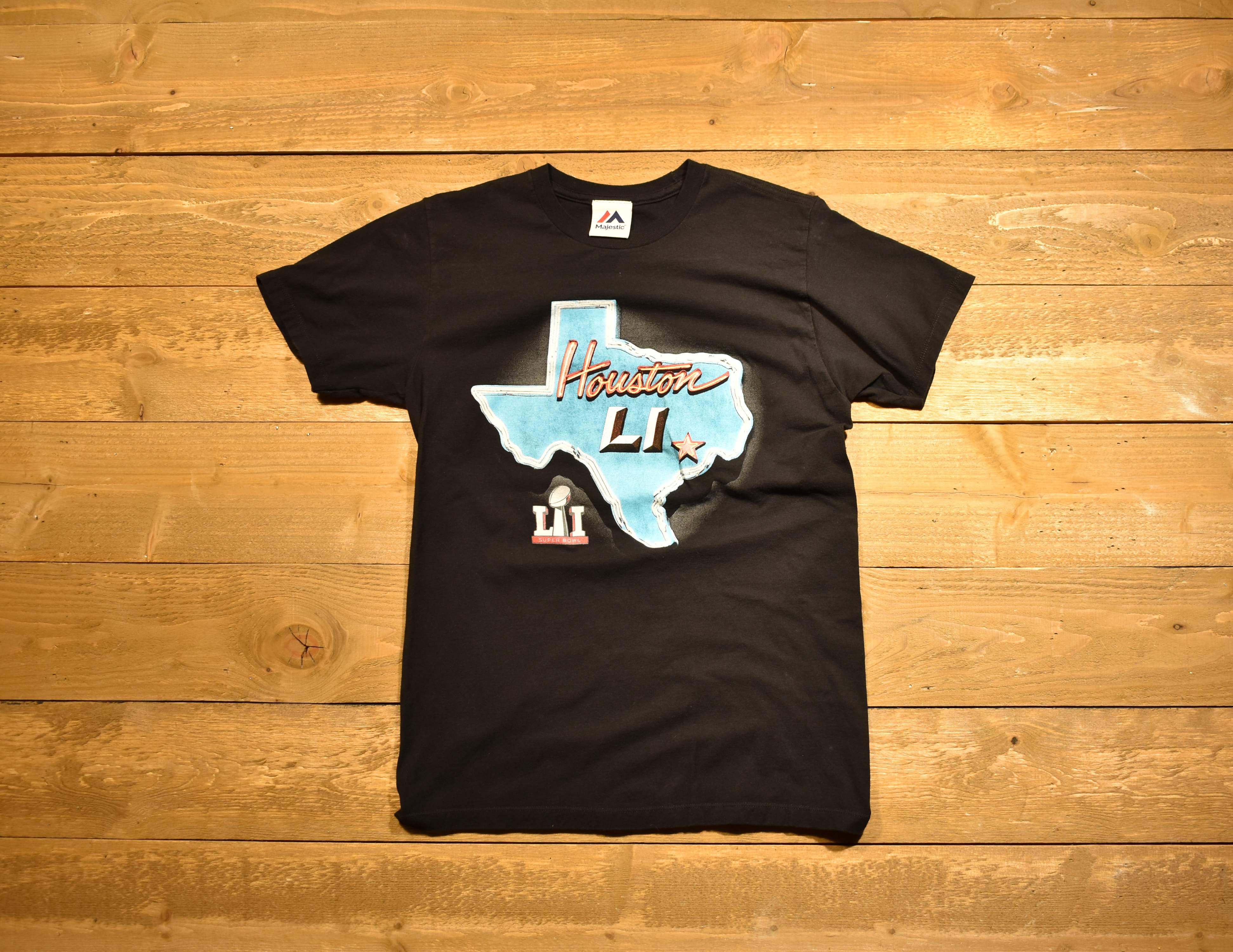 Houston super bowl t-shirt small authentic used tee Majestic
