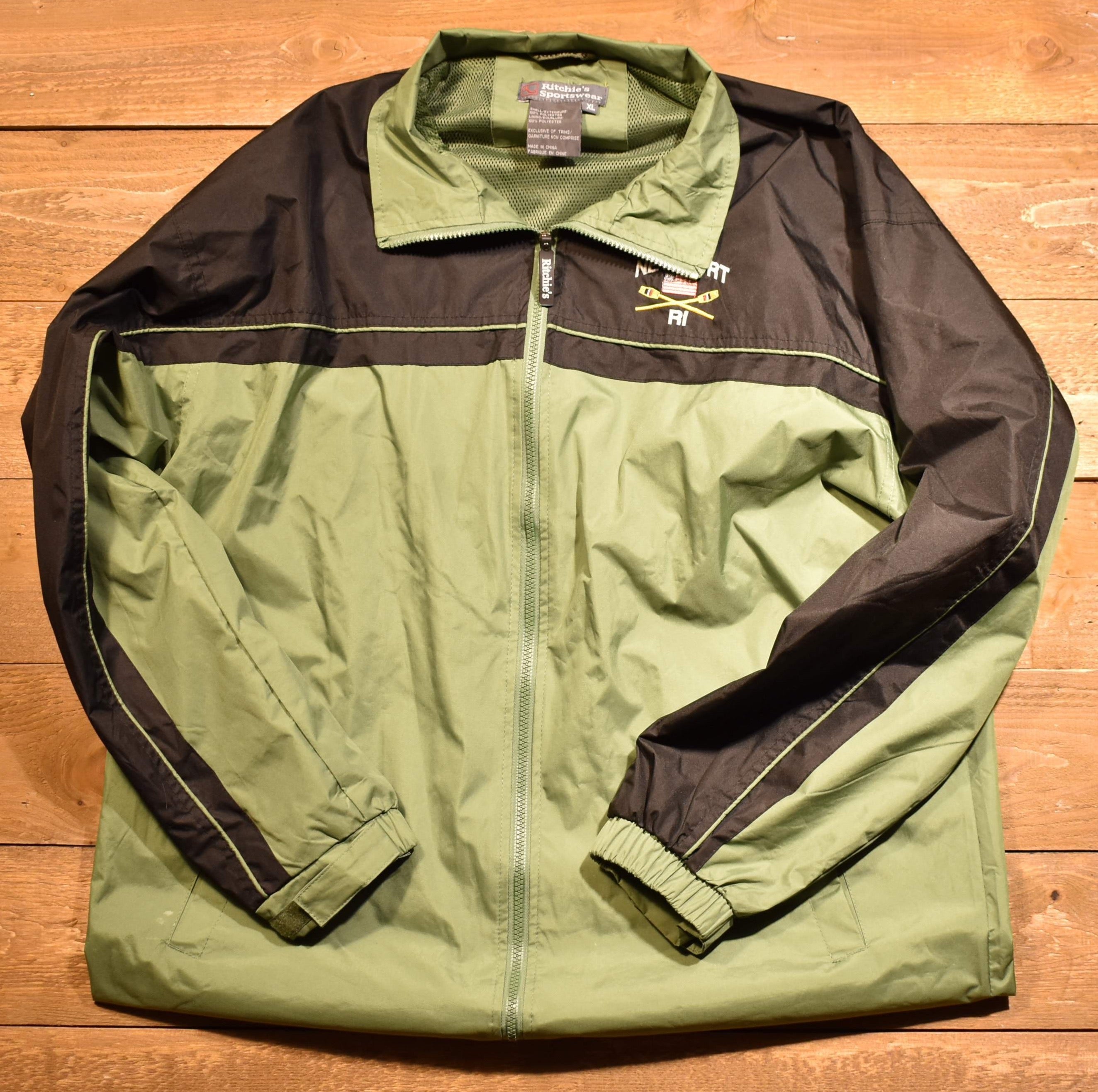 Ritchies Sportswear XL Mens jacket Newport RI Authentic Used green windbreak Outdoors
