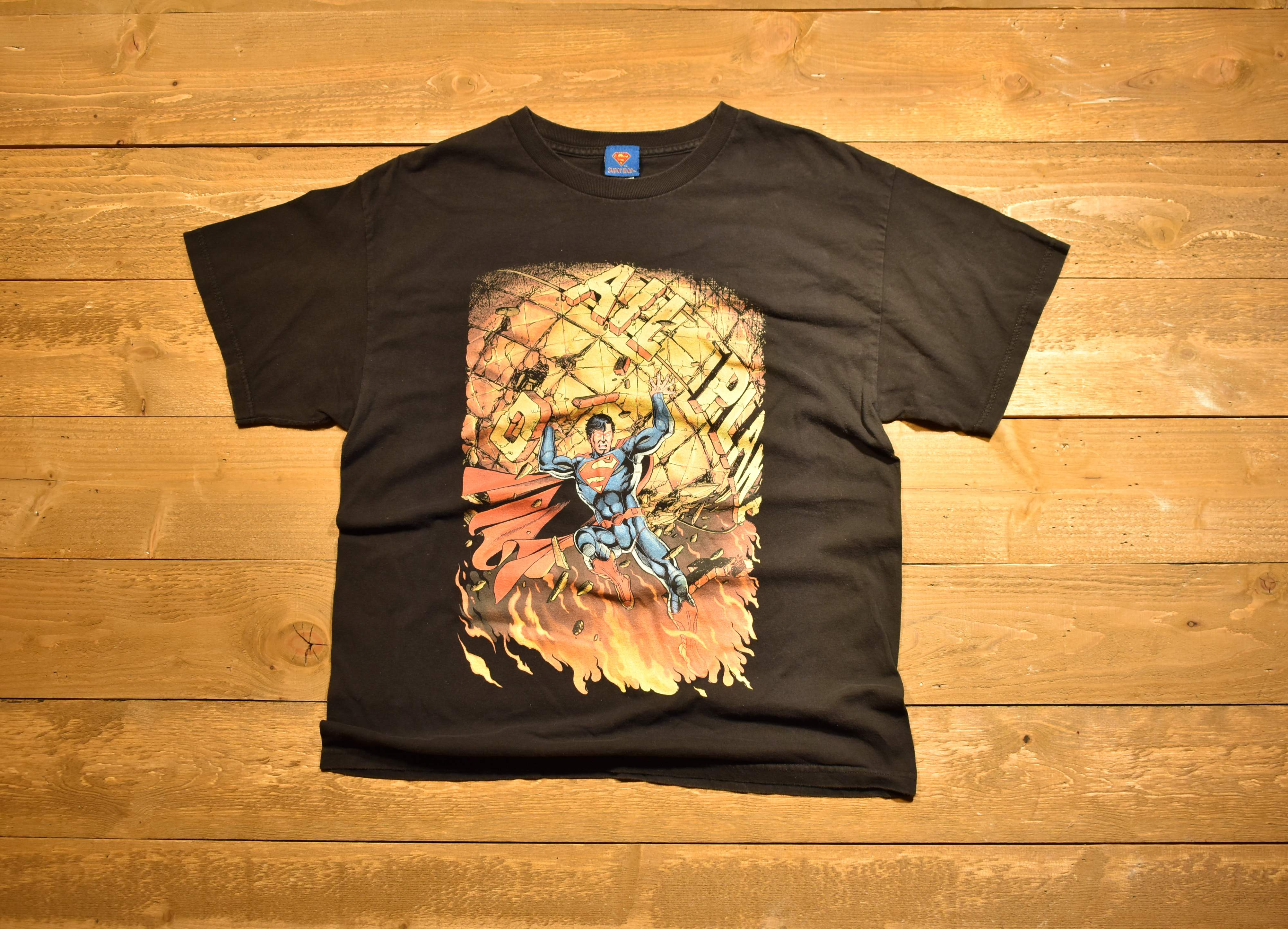 Superman T-shirt men's large DC comics used authentic vintage