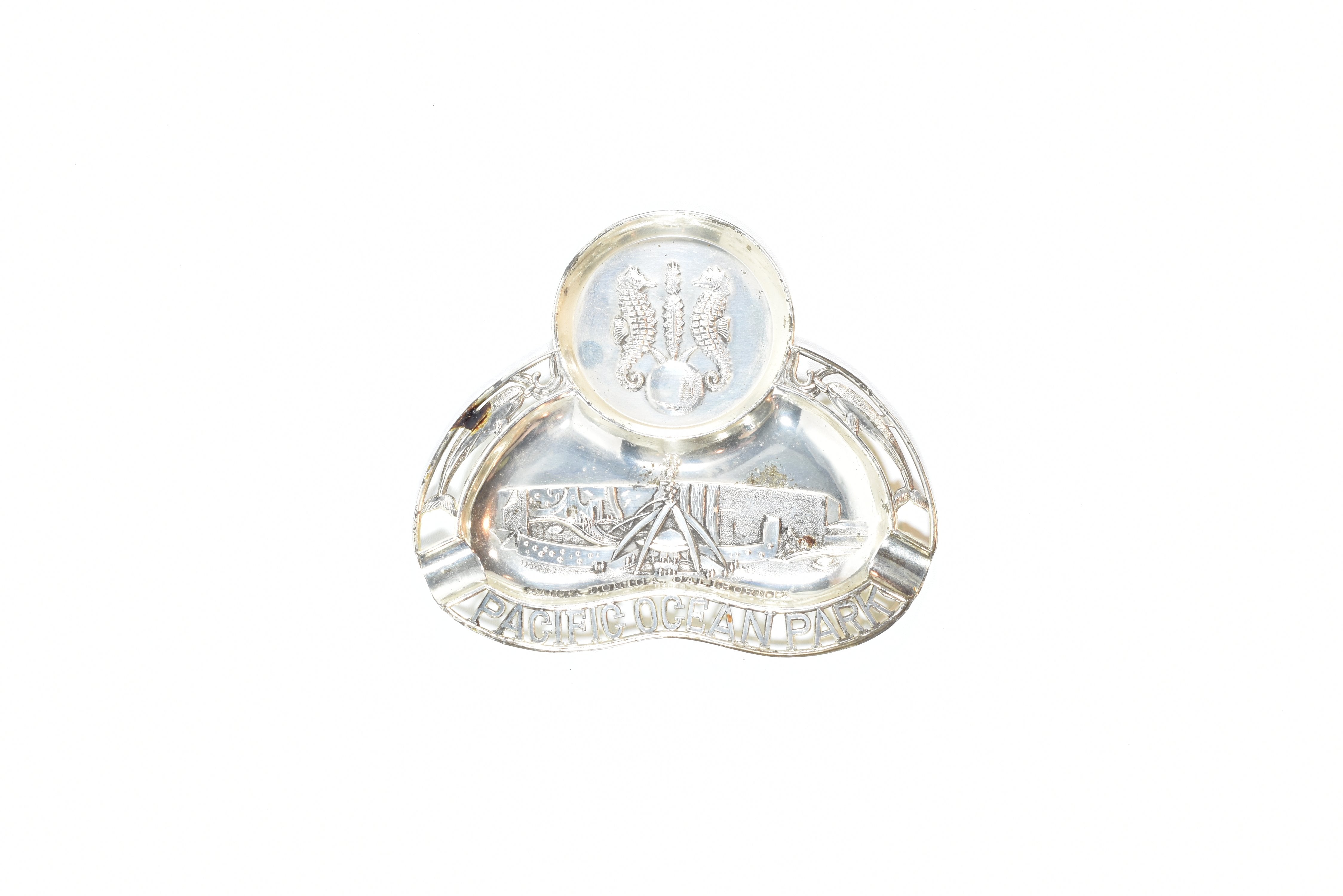 Pacific Ocean Park Silver Ash Tray Santa Monica Vintage Used