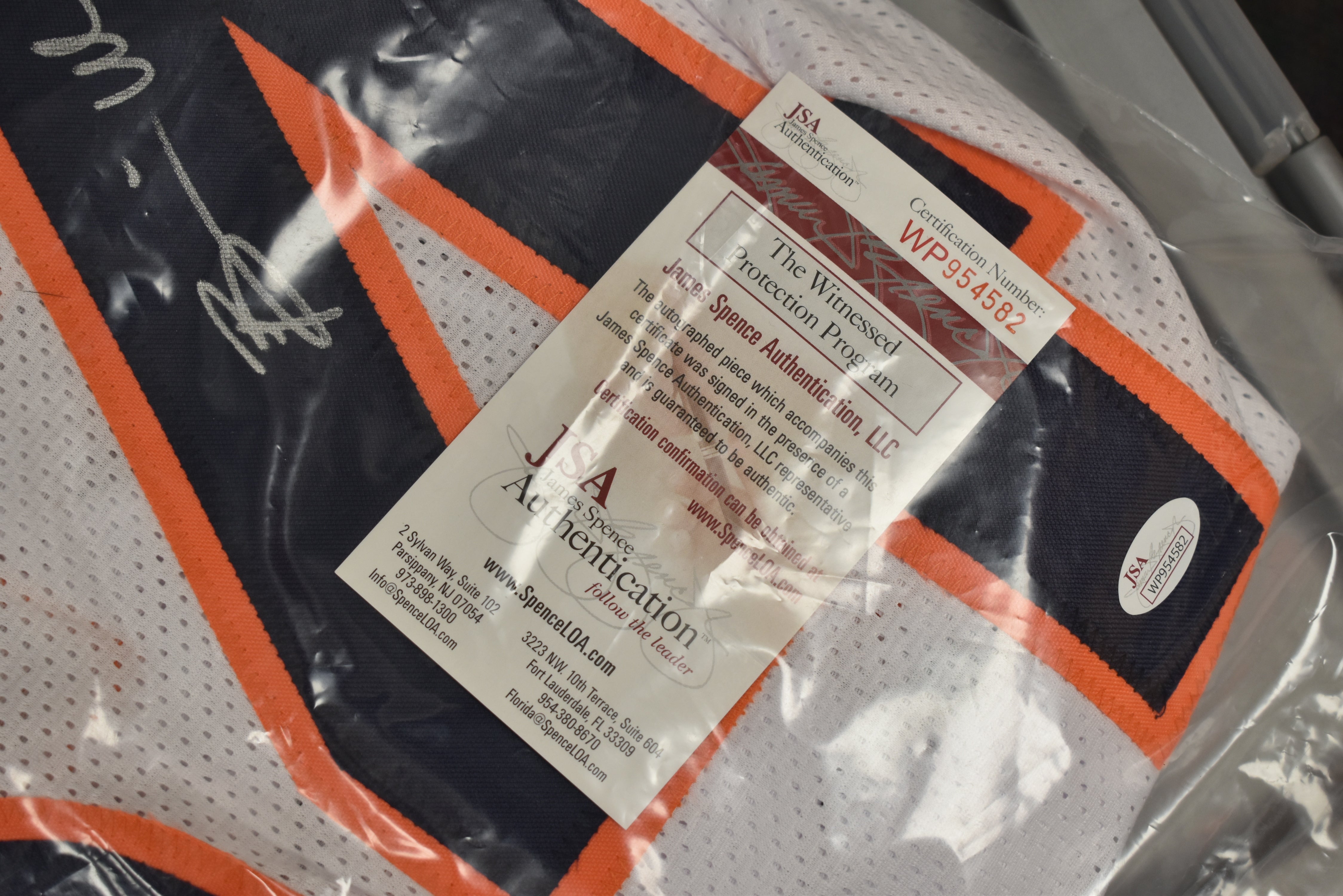 Brian Urlacher CHICAGO BEARS HOF SIGNED White Jersey WITNESS COA
