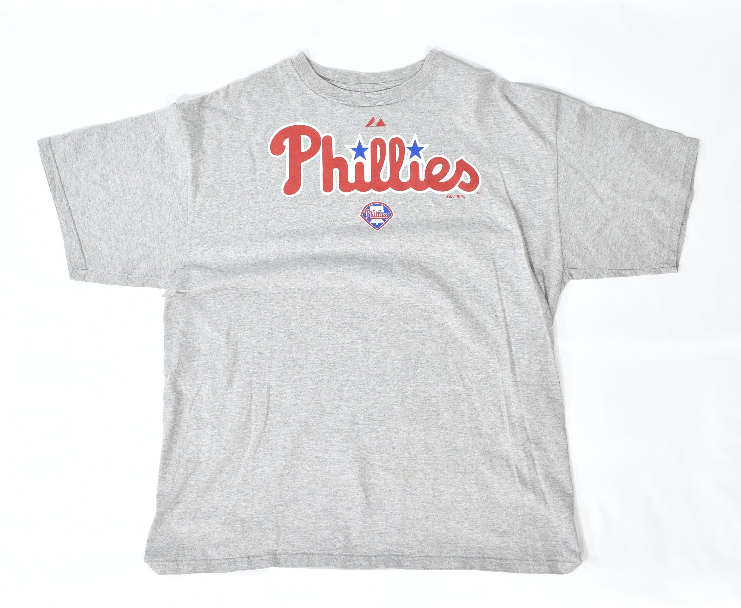 Phillies Baseball t shirt Mens used MLB Grey XL