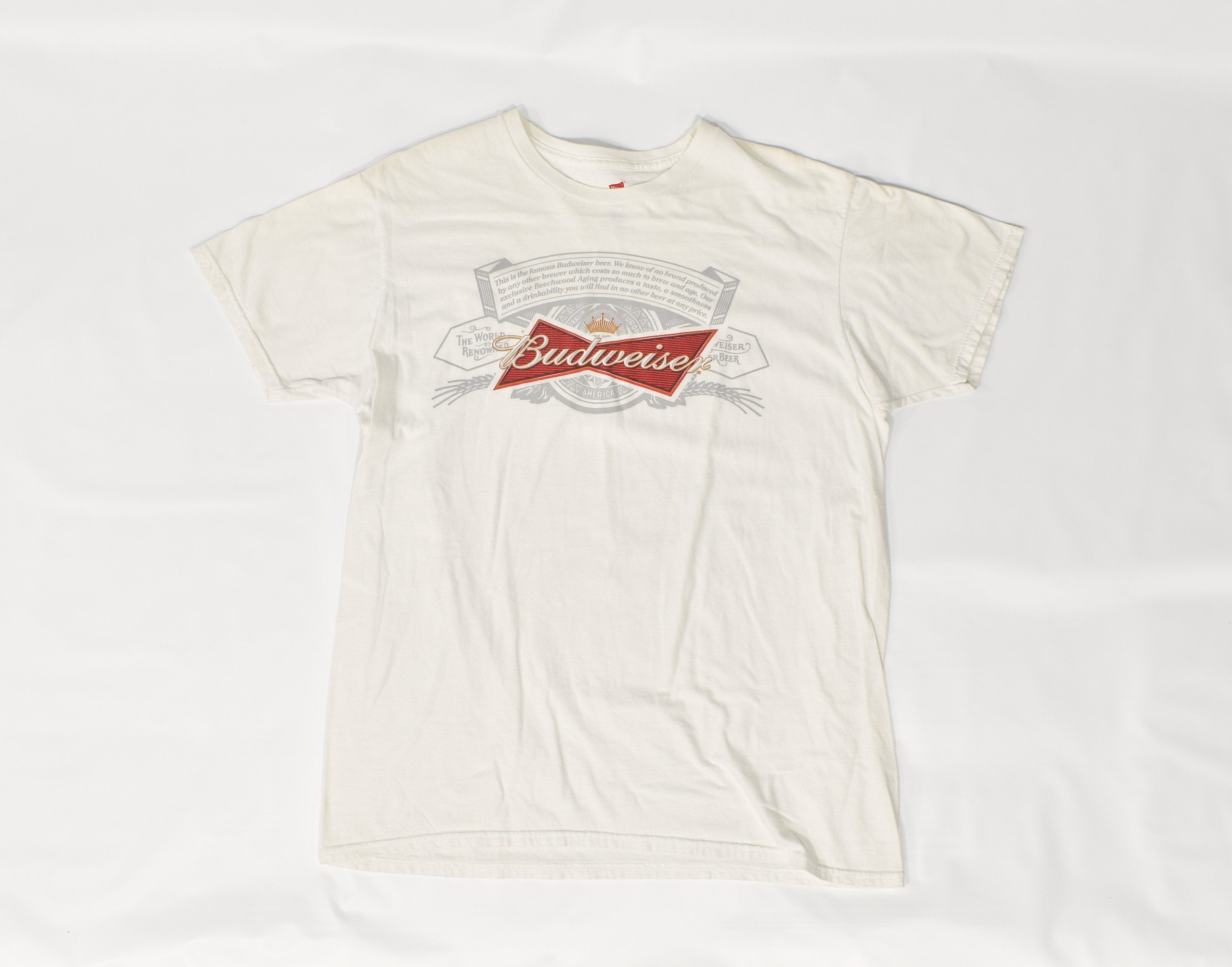 Budweiser Beer White t shirt mens used large